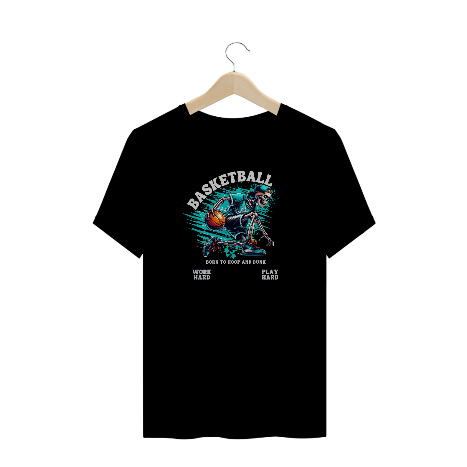 T-Shirt Plus Size Basketball Skull