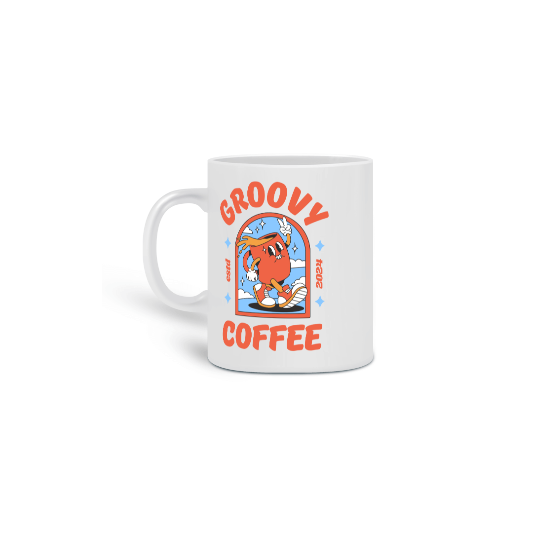 Nome do produto: Cup Aesthetic Style Groovy Coffee