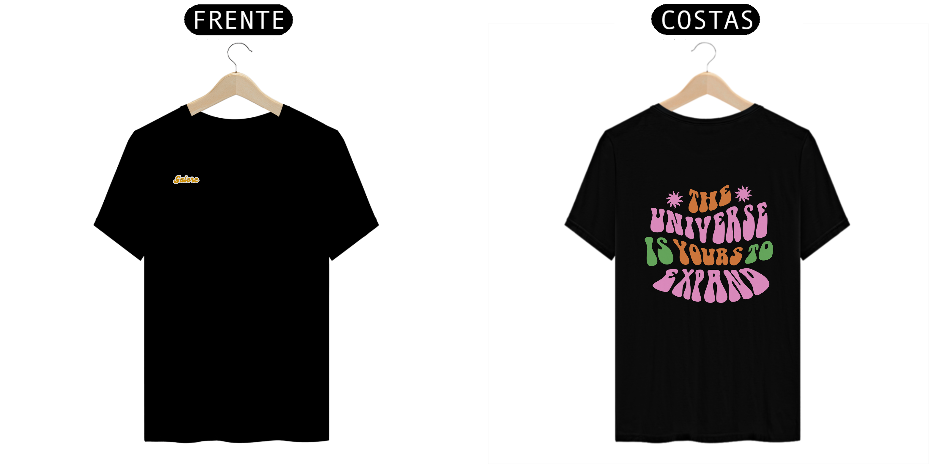 T-Shirt Black And White Vibes Style Unissex Galore & The Universe Is Yours To Expand