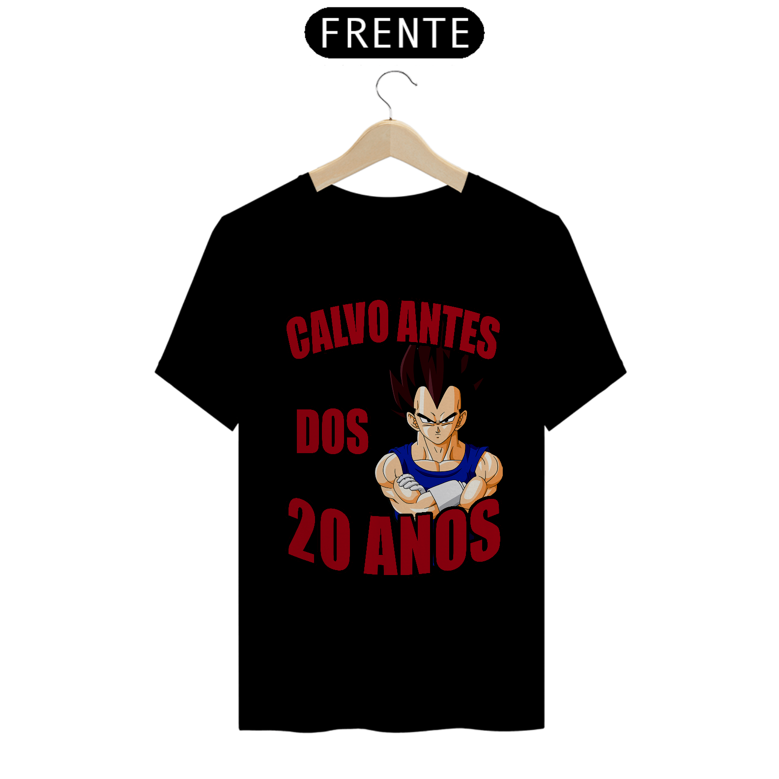 Camiseta Calvo Antes dos 20 Anos – Vegeta Edition