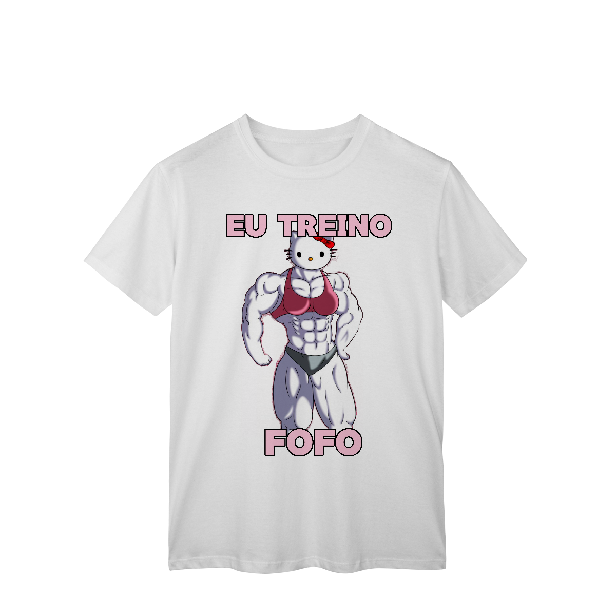 Camiseta “EU TREINO FOFO” - HELLO KITTY(white)