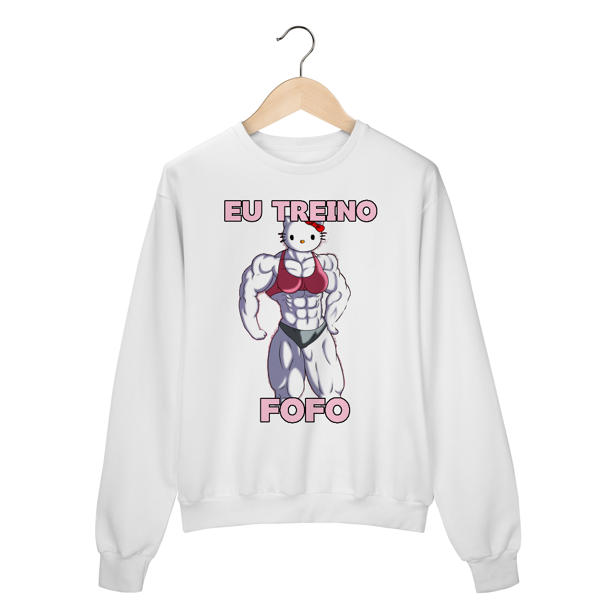 Moletom “EU TREINO FOFO” - HELLO KITTY(white)