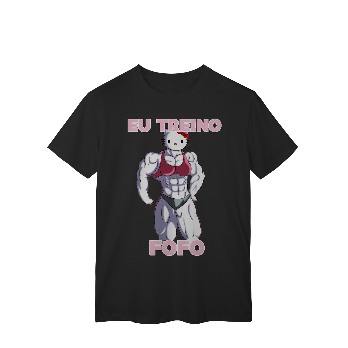 Camiseta “EU TREINO FOFO” - HELLO KITTY(black)