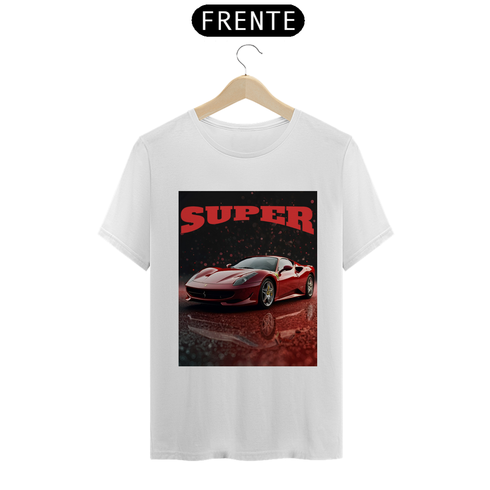 Camiseta Unisex Clássica Estampada - Ferrari Vermelha