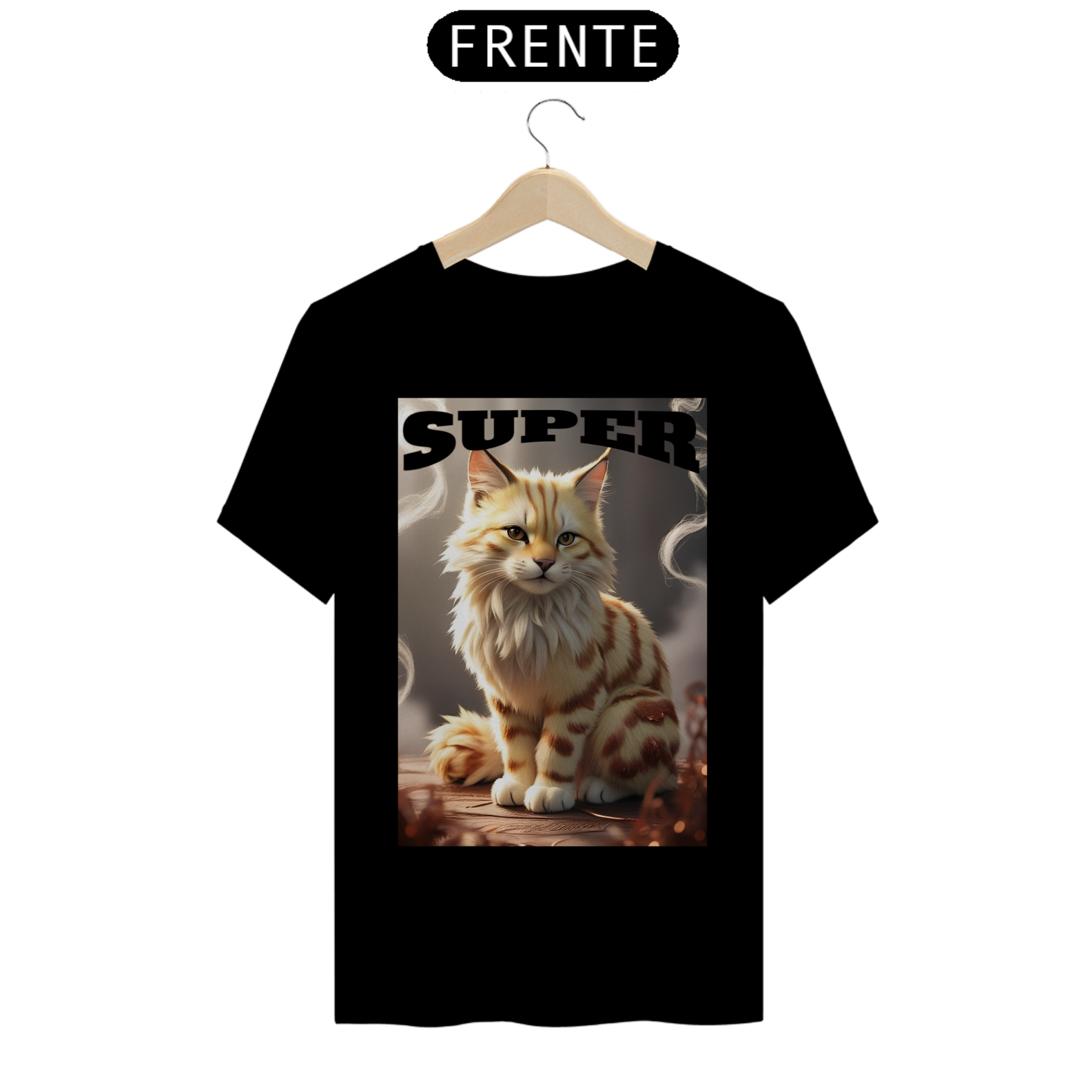 Camiseta Unisex Clássica Estampada - Gato Majestoso