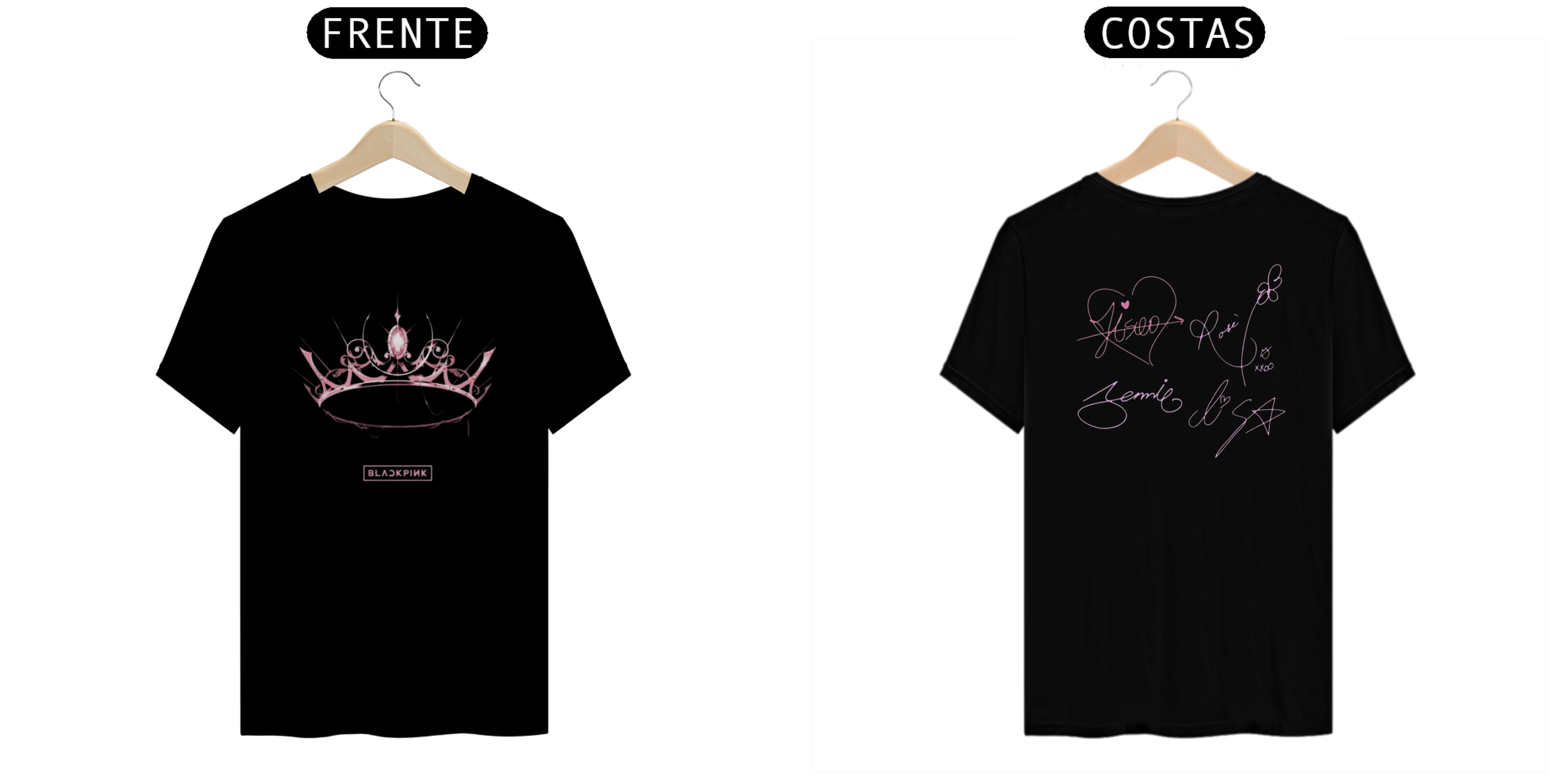 T-SHIRT BLACKPINK FRENTE E COSTAS
