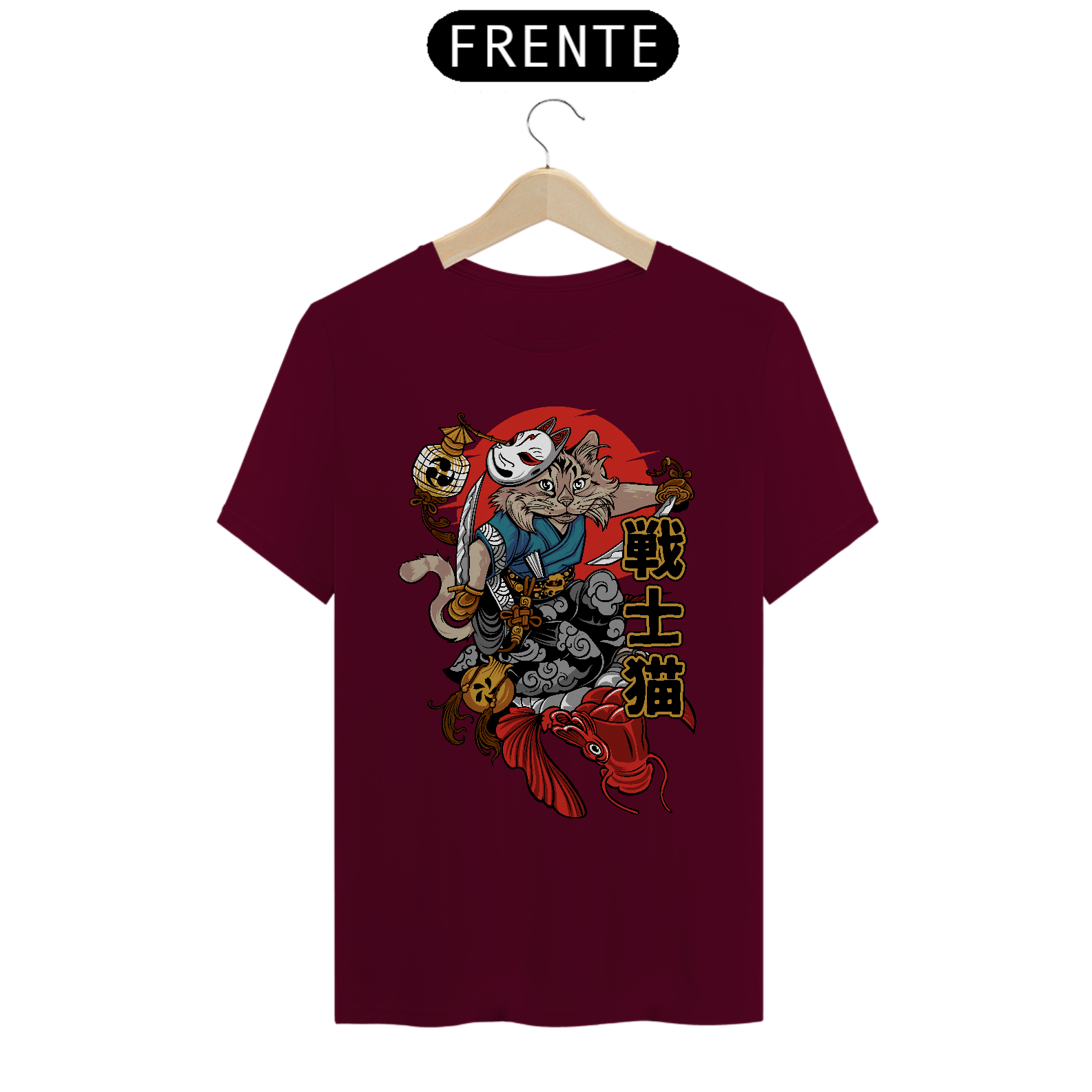 Camiseta Gato Ninja Oriental 