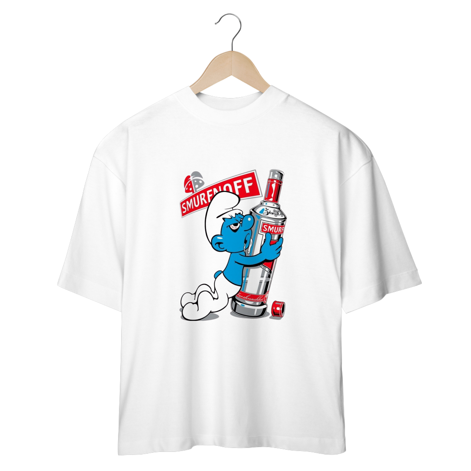  Camisa Oversized Dos Smurfs