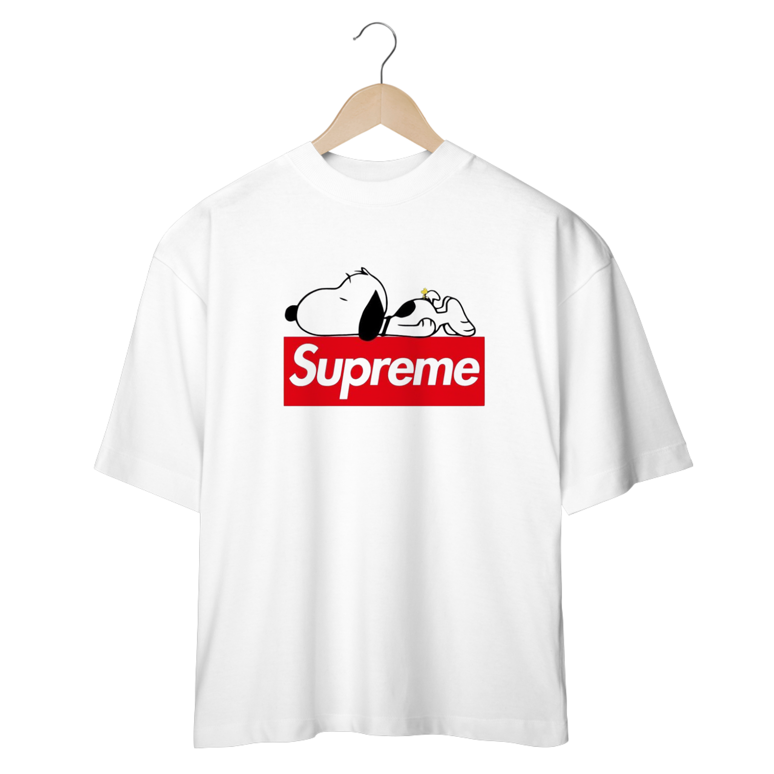 Camisa Oversized Com O Snoopy Com Supreme