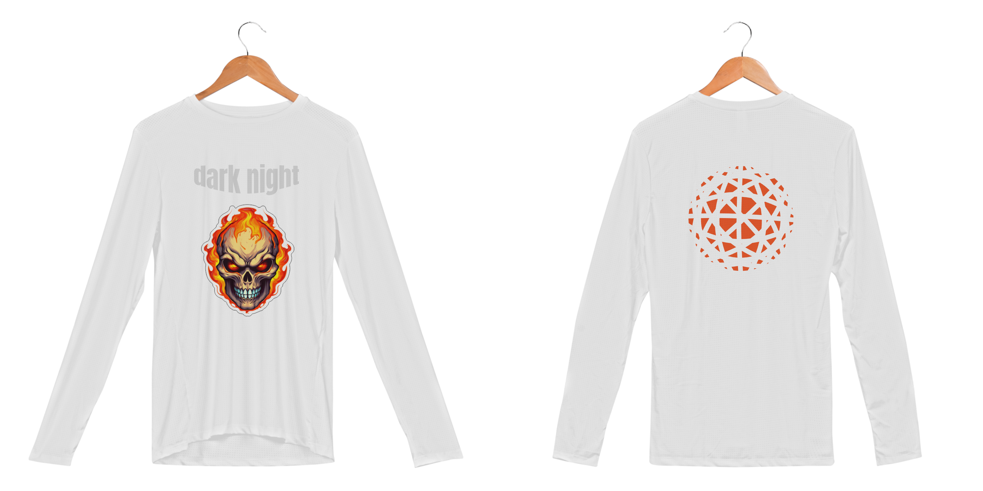 blusa de manga longa esportiva dark night bones and fire