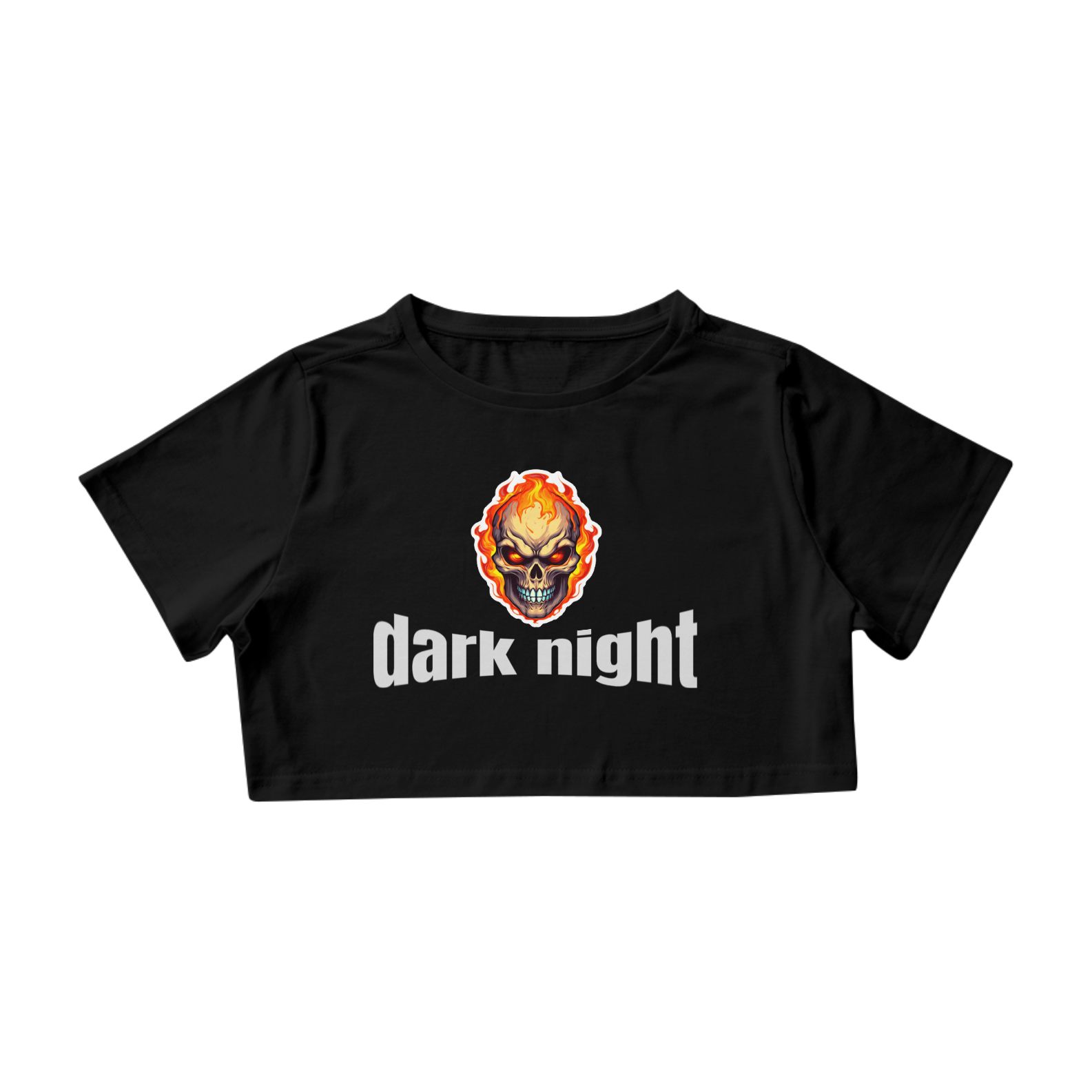 cropet feminino dark night bones and fire