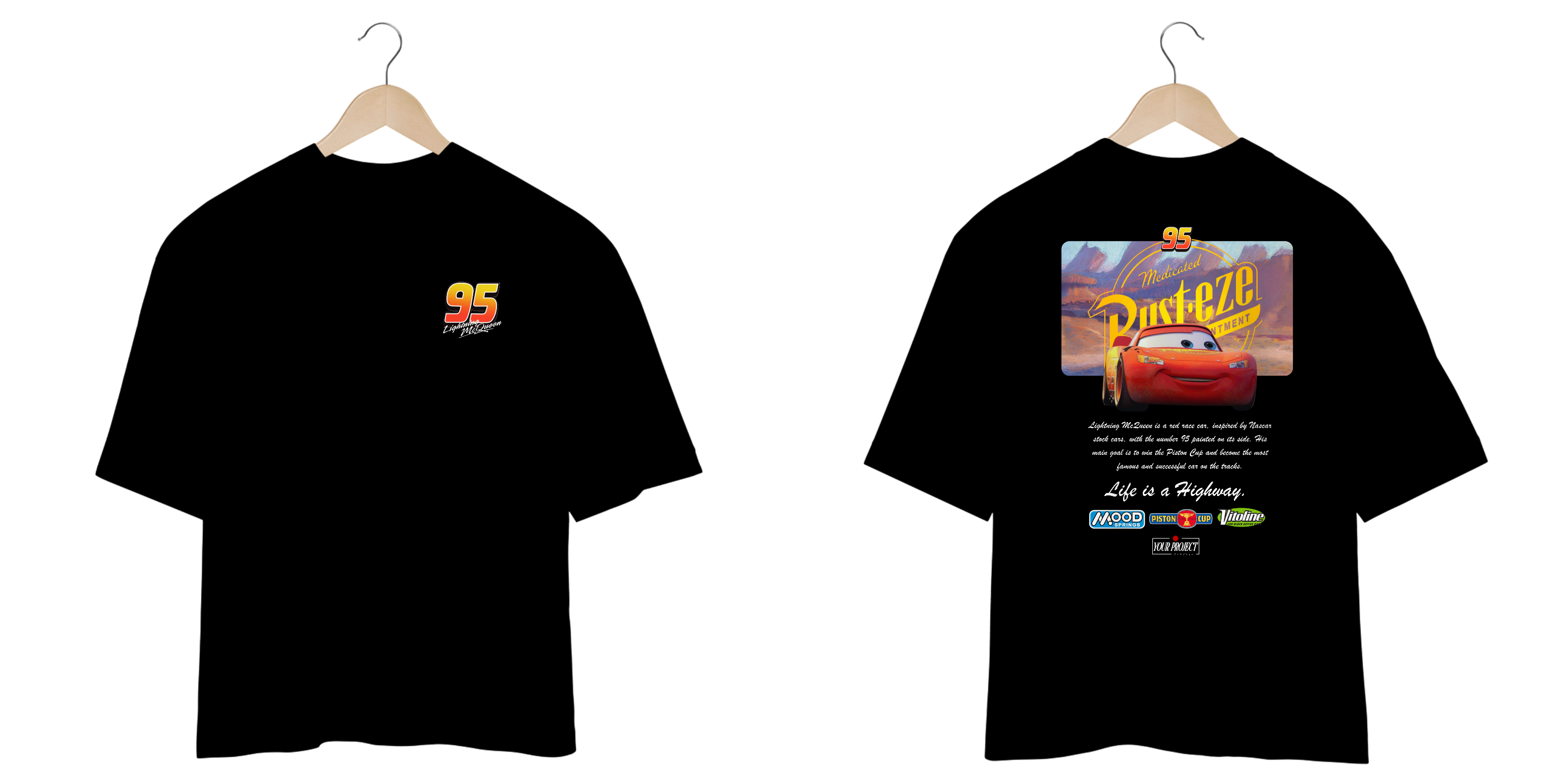 Camiseta Relâmpago McQueen - Life is a Highway (Oversized)