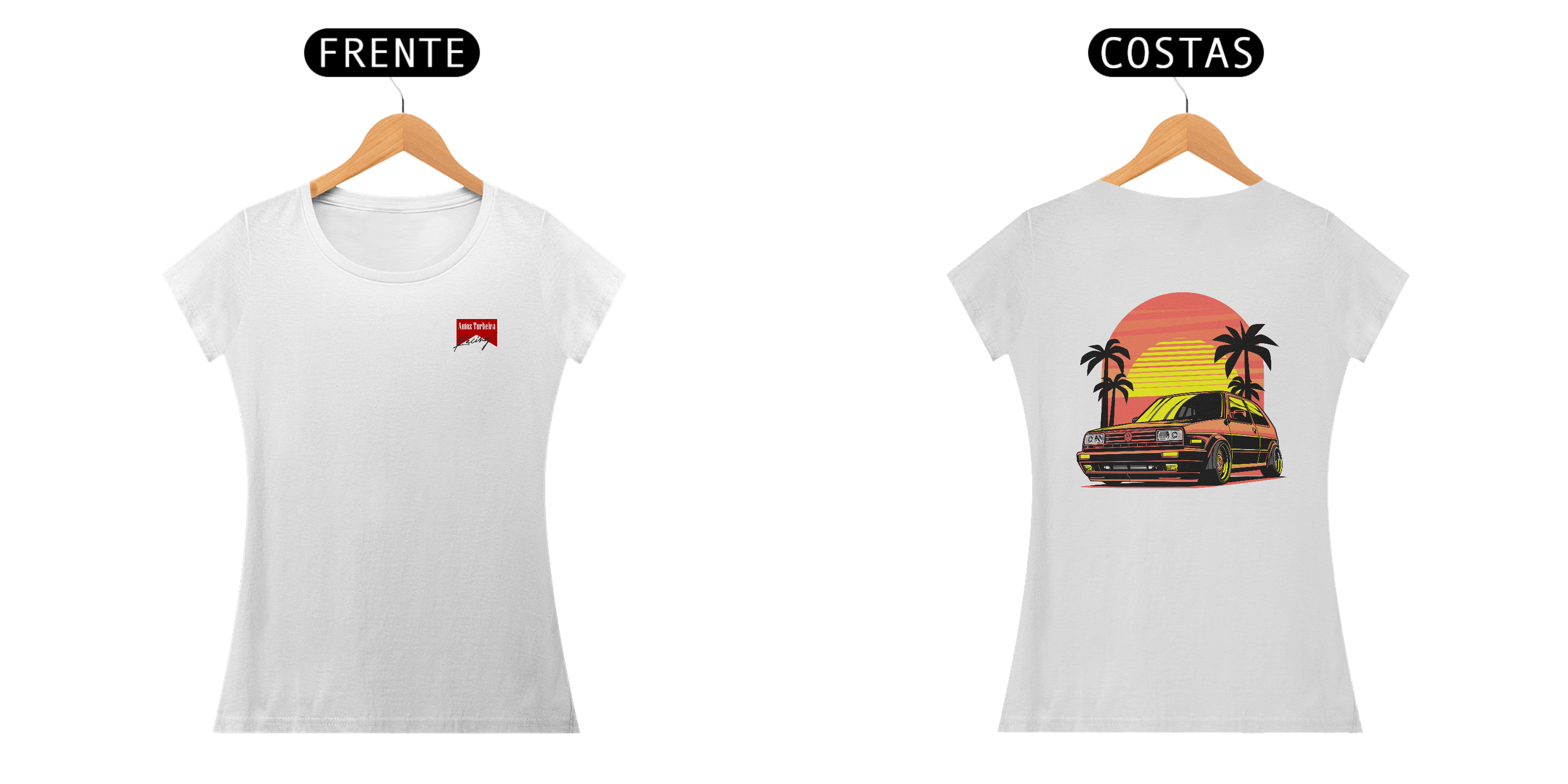 CAMISETA FEMININA BABY LONG QUALITY - LOGO AUTOS TURBEIRA RACING