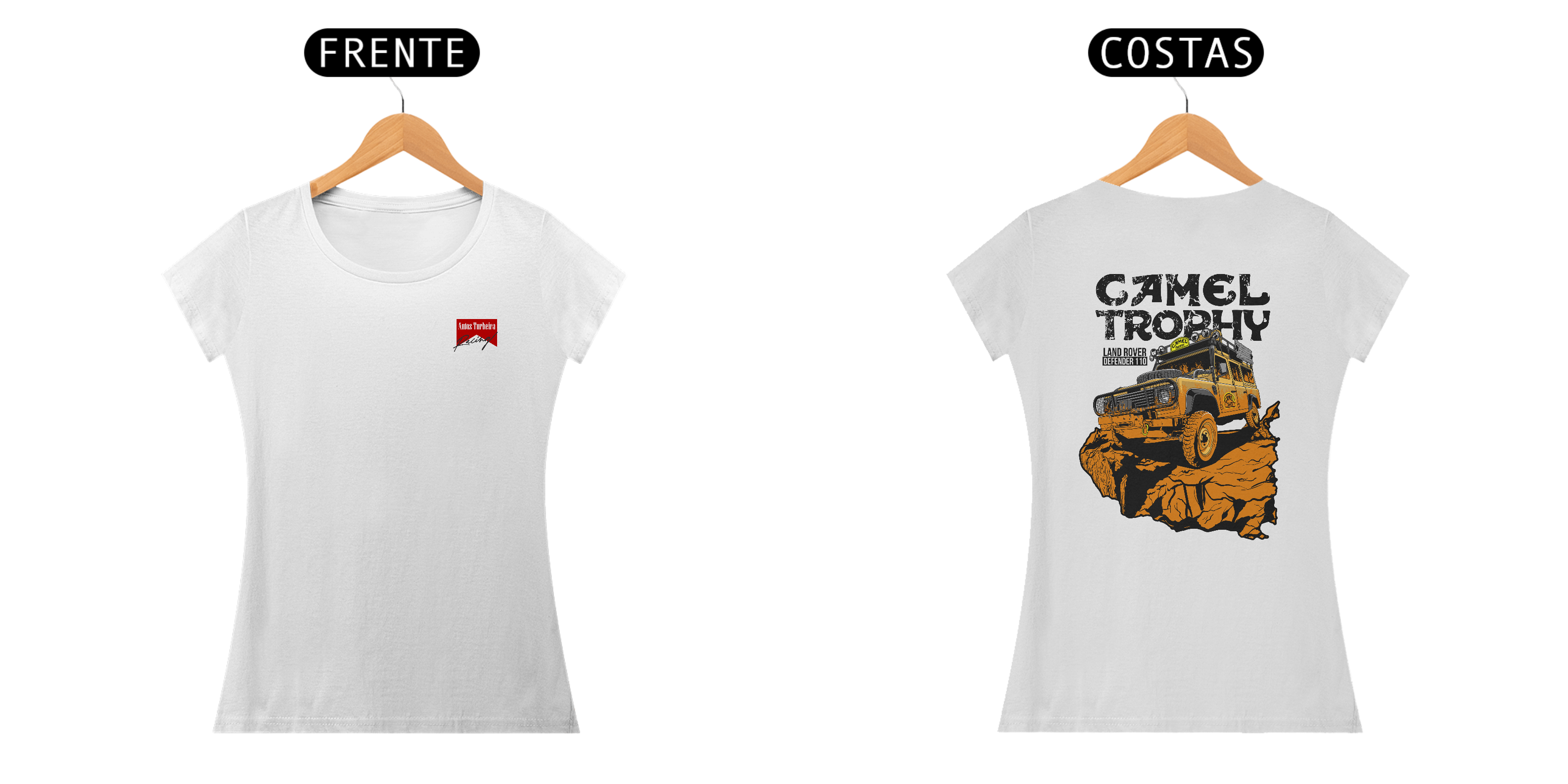 CAMISETA FEMININA BABY LONG QUALITY - LOGO AUTOS TURBEIRA RACING
