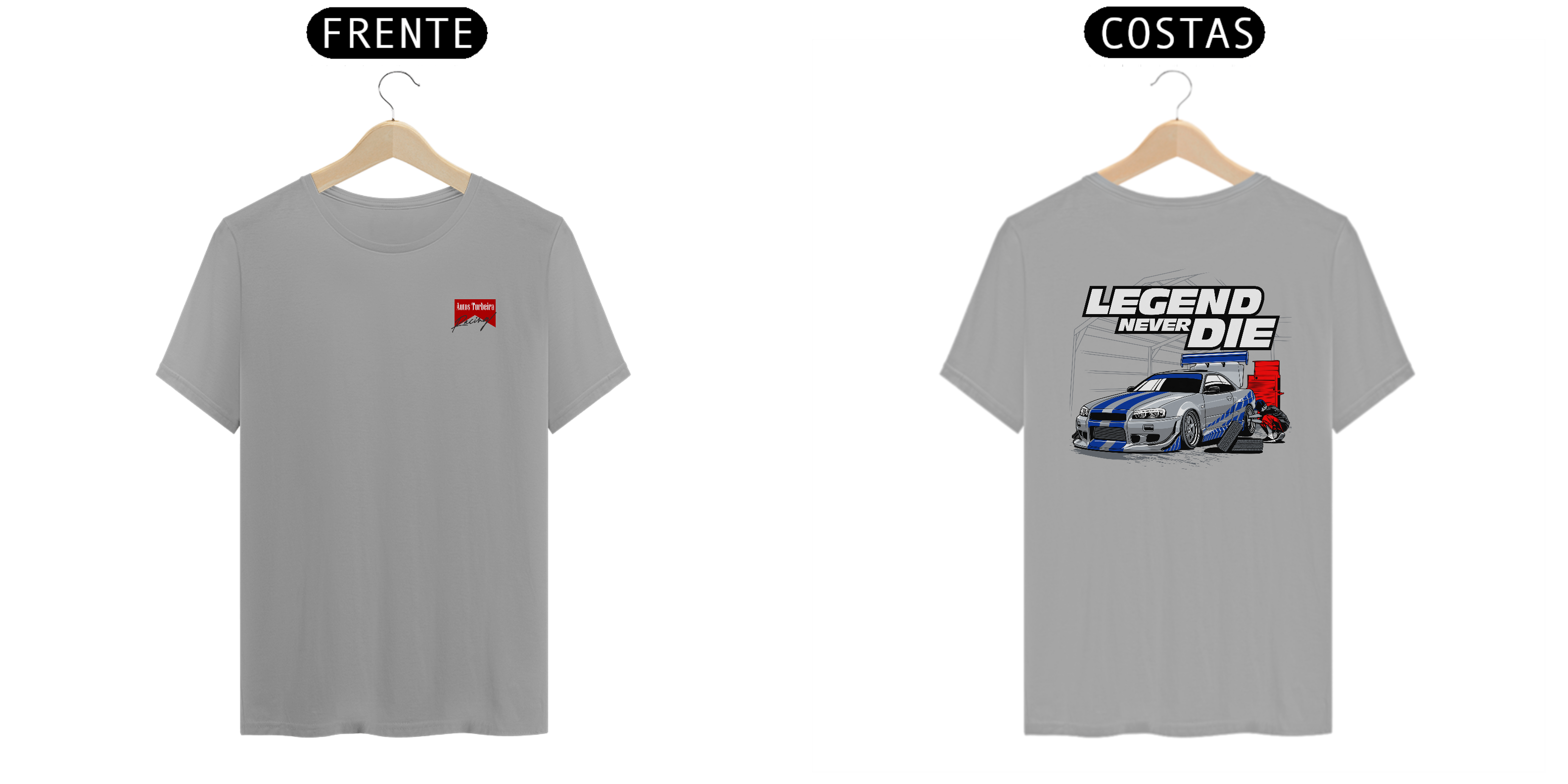 CAMISETA QUALITY LEGEND NEVER DIE - LOGO AUTOS TURBEIRA RACING
