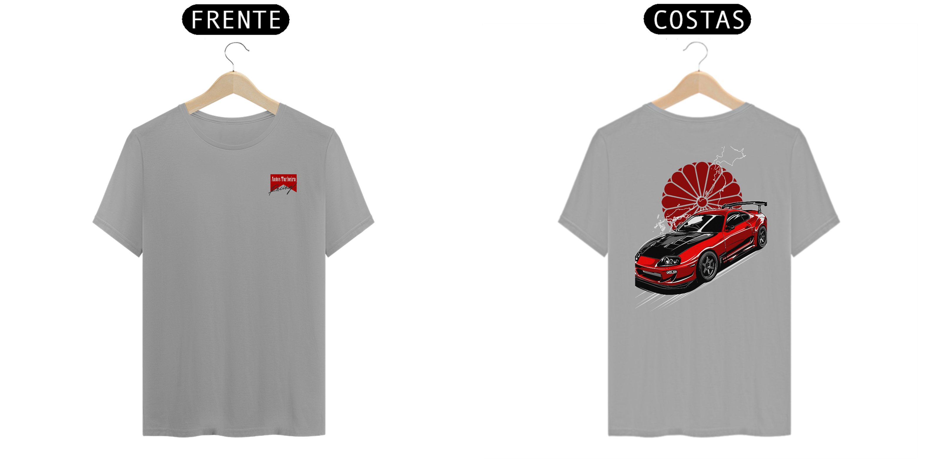 CAMISETA QUALITY RED CAR - LOGO AUTOS TURBEIRA RACING