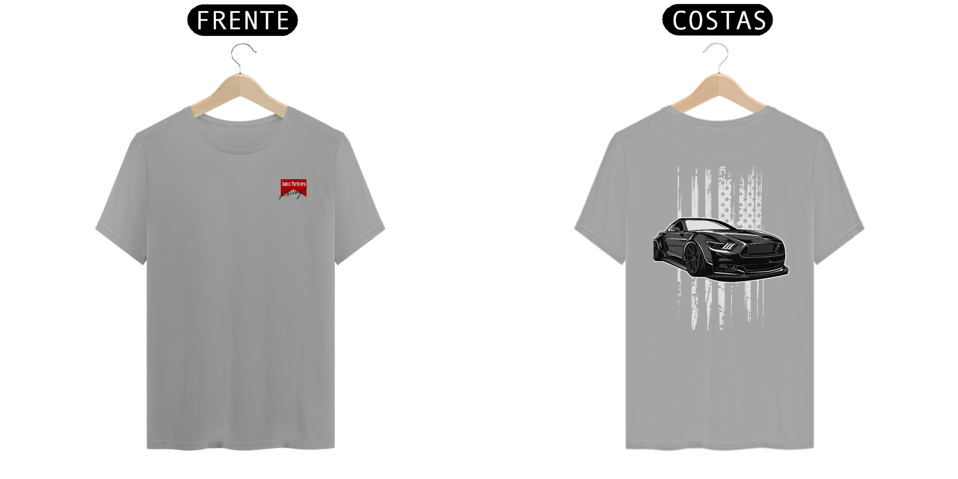 CAMISETA QUALITY MUSTANG USA FLAG - AUTOS TURBEIRA RACING