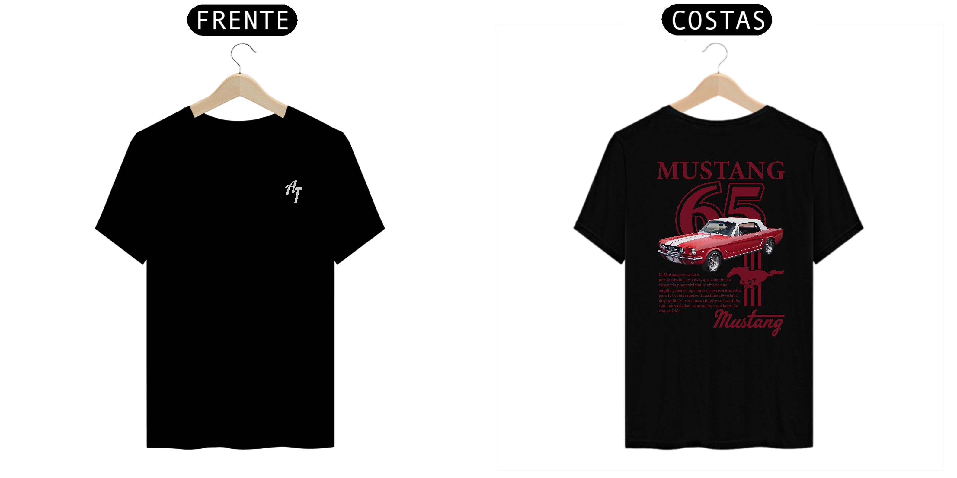 CAMISETA QUALITY MUSTANG 65 - LOGO AT