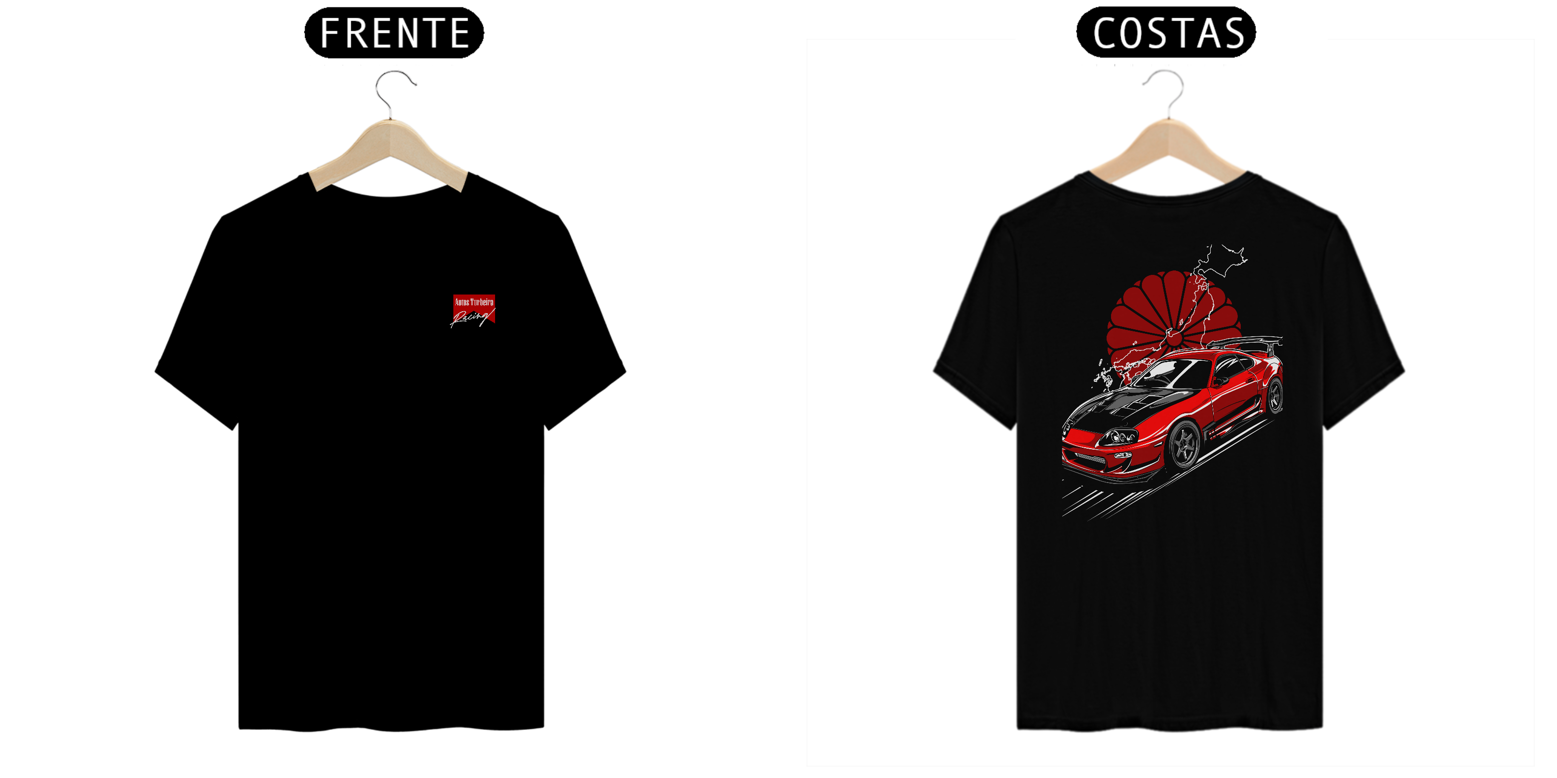 CAMISETA QUALITY RED CAR - LOGO AUTOS TURBEIRA RACING