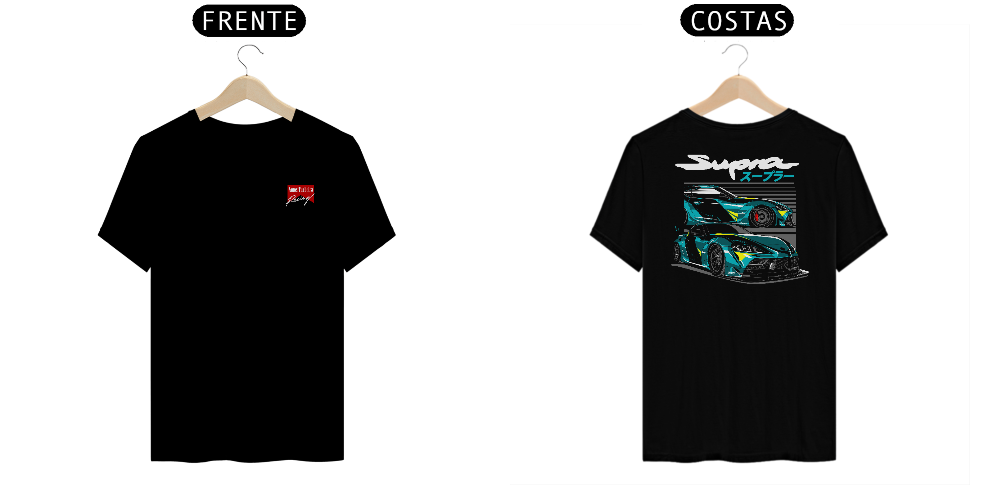 CAMISETA QUALITY BLUE CAR - LOGO AUTOS TURBEIRA RACING