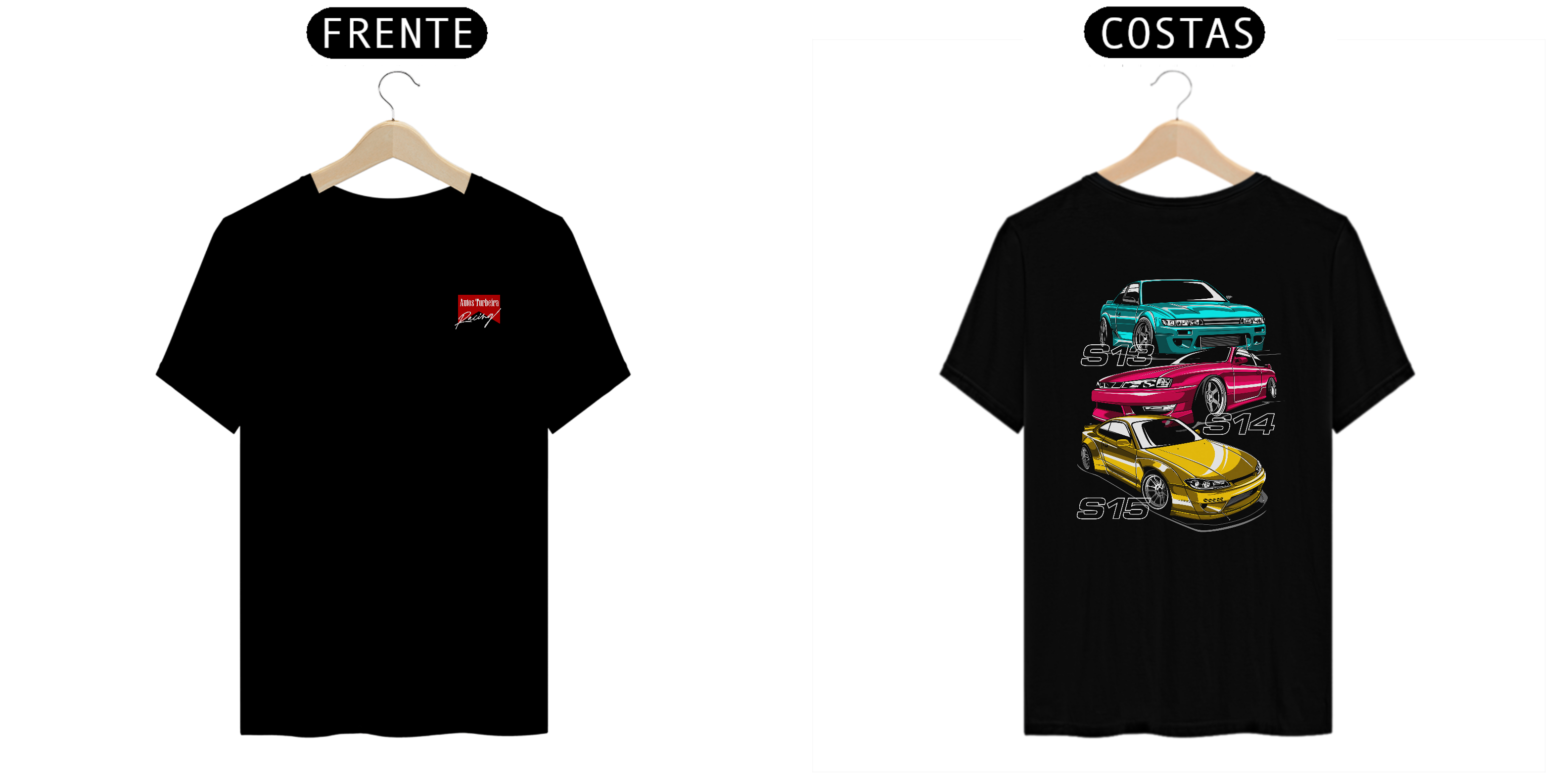 CAMISETA QUALITY S13, S14, S15 - LOGO AUTOS TURBEIRA RACING