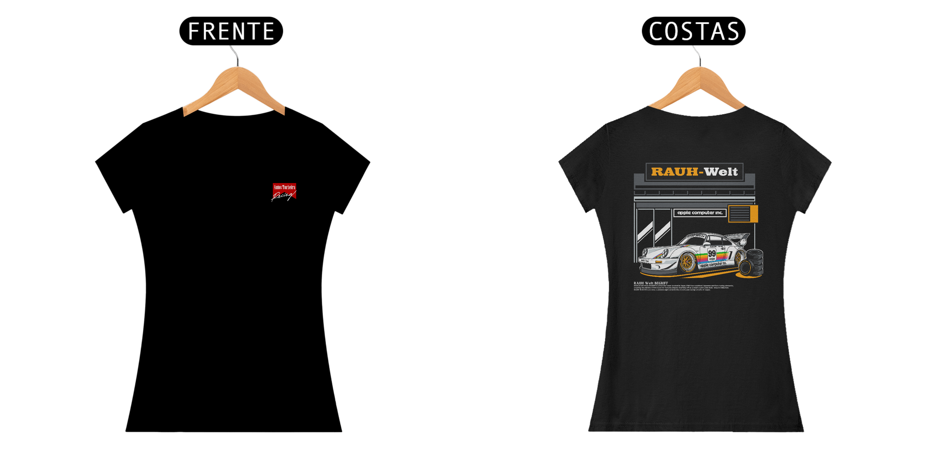 CAMISETA FEMININA BABY LONG QUALITY RAUH WELT - LOGO AUTOS TURBEIRA RACING