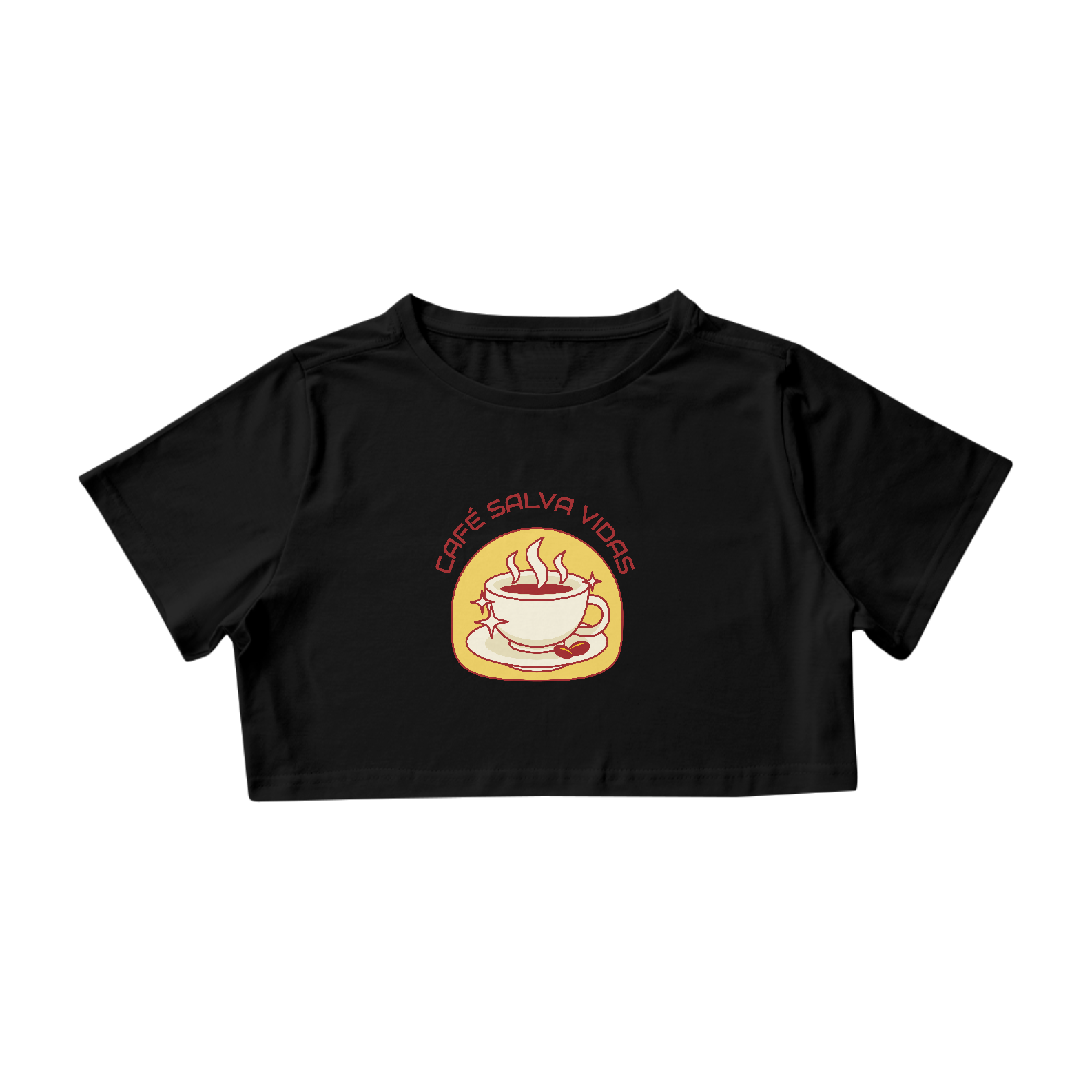 Nome do produto: CROP TOP CAFÉ SALVA VIDAS