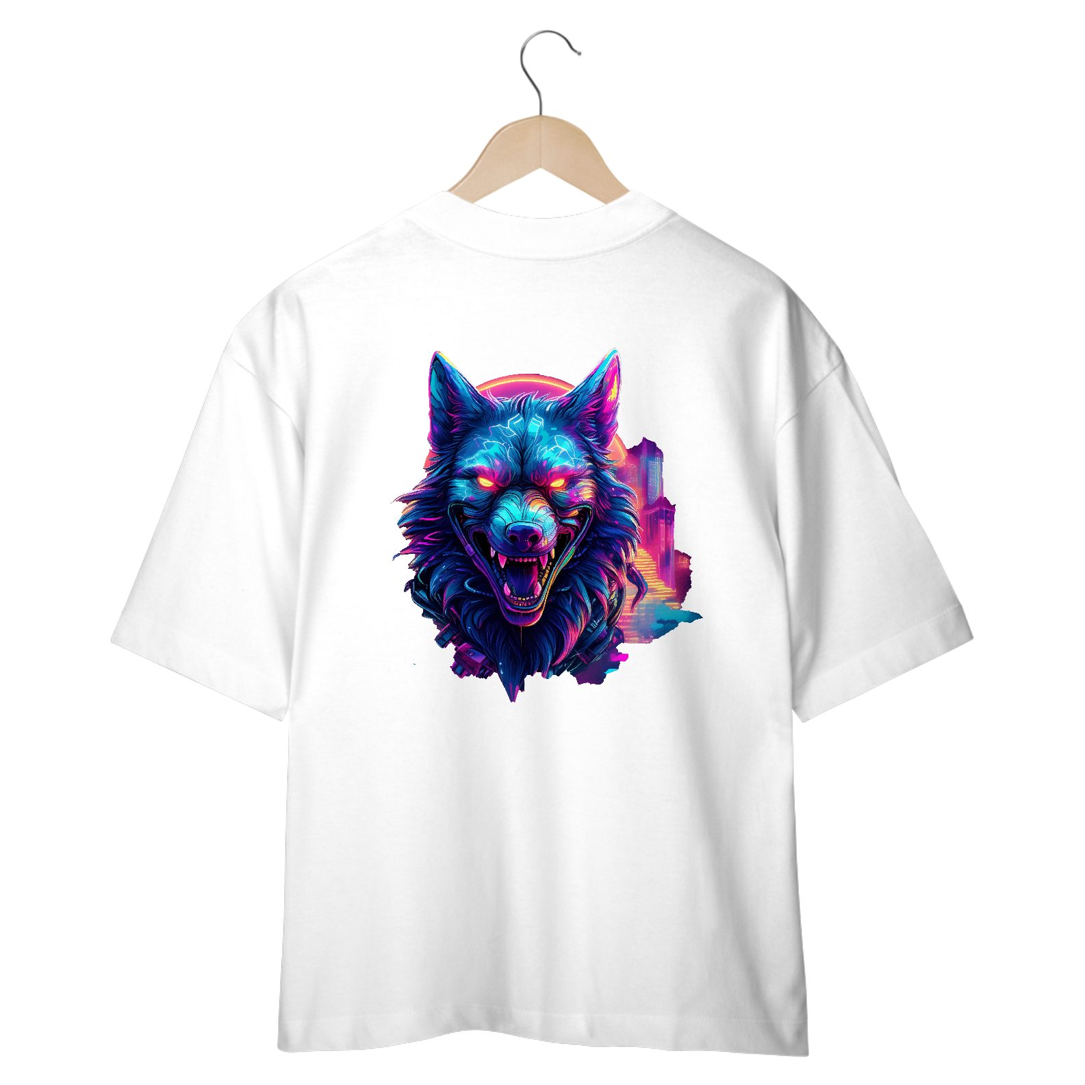 Oversized Neon Wolf Tee