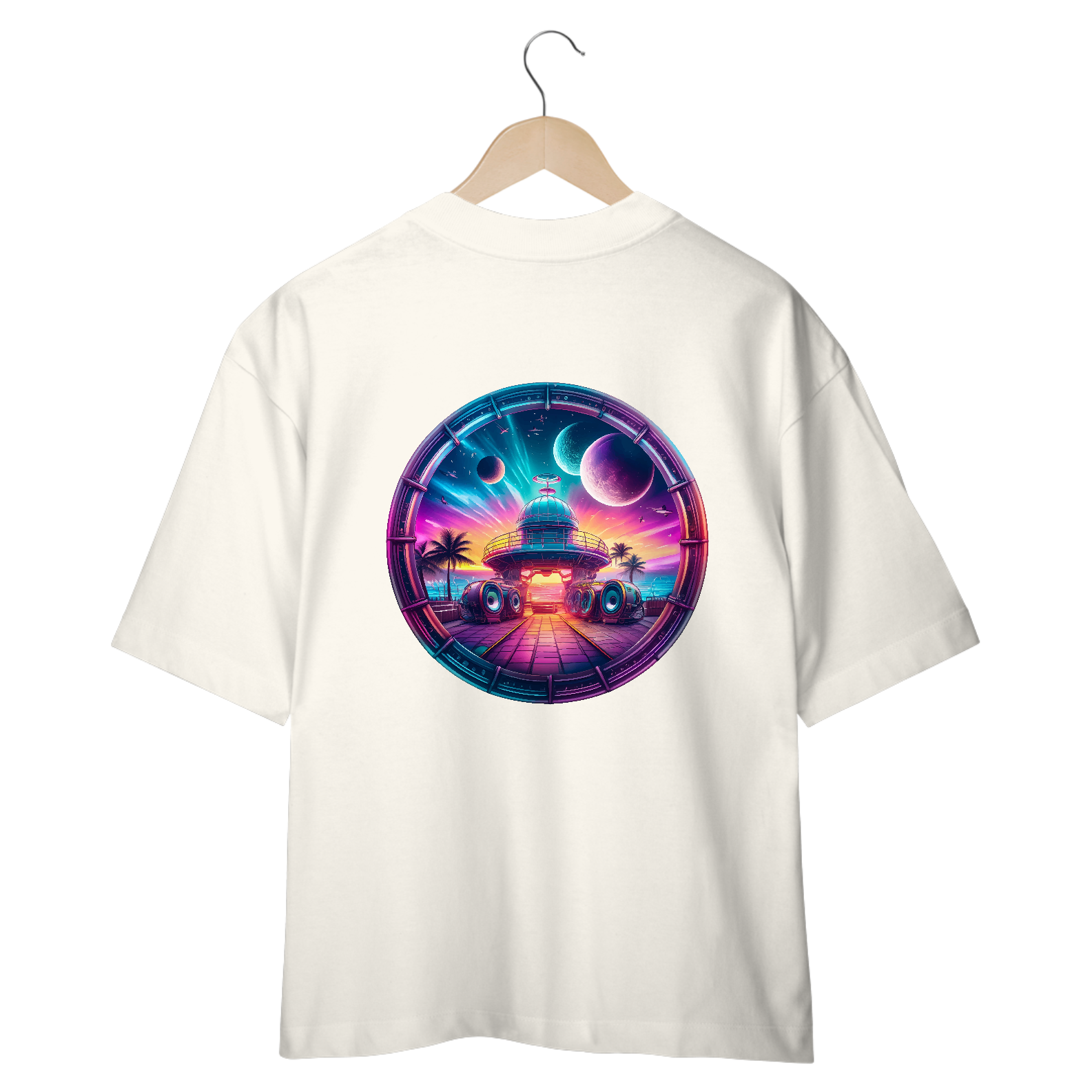 Neon Planets Oversized T-Shirt:
