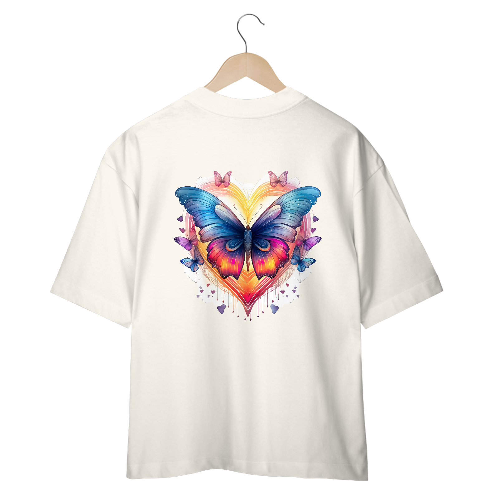 Bold Neon Butterfly Oversized T-Shirt