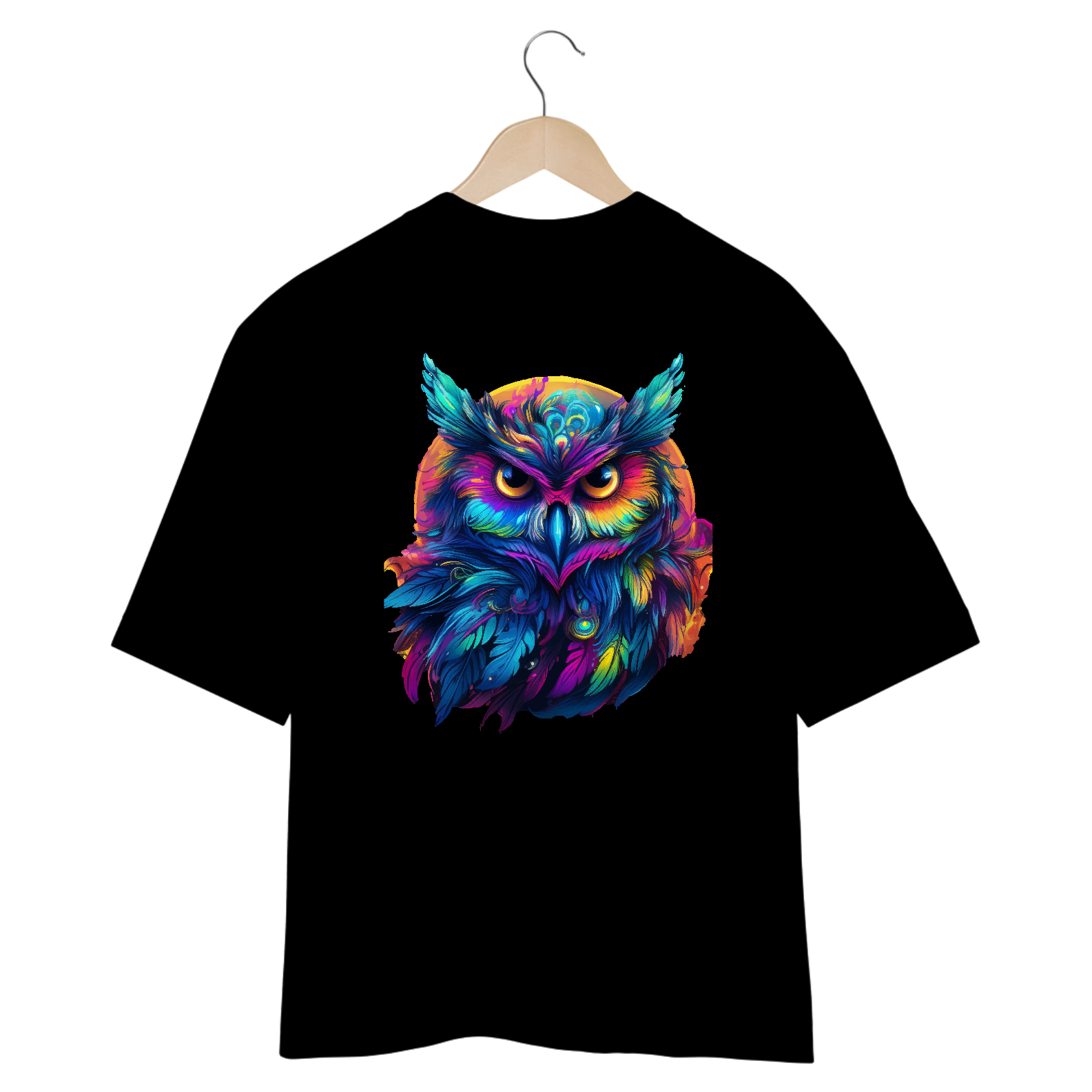 Oversized Neon Owl Graphic Tee