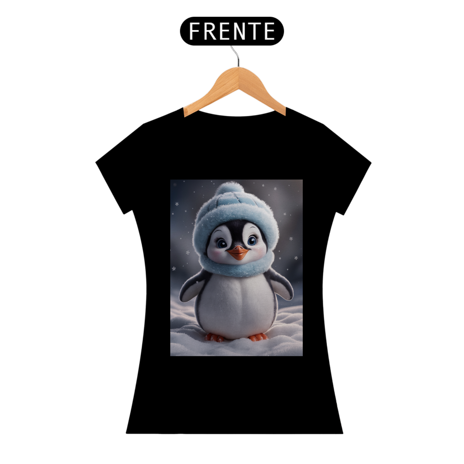 camiseta babylook pinguin