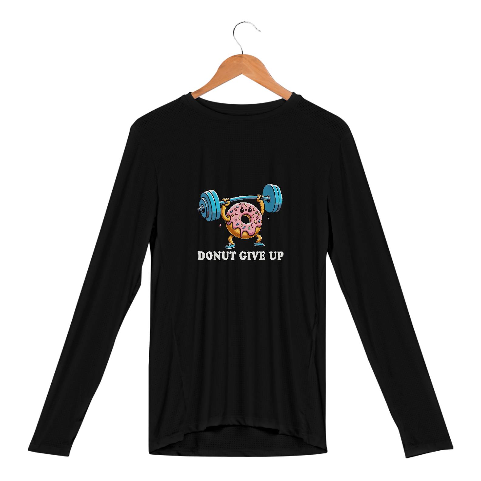 Camisa Manga Longa Sport Dry UV, Donut give up