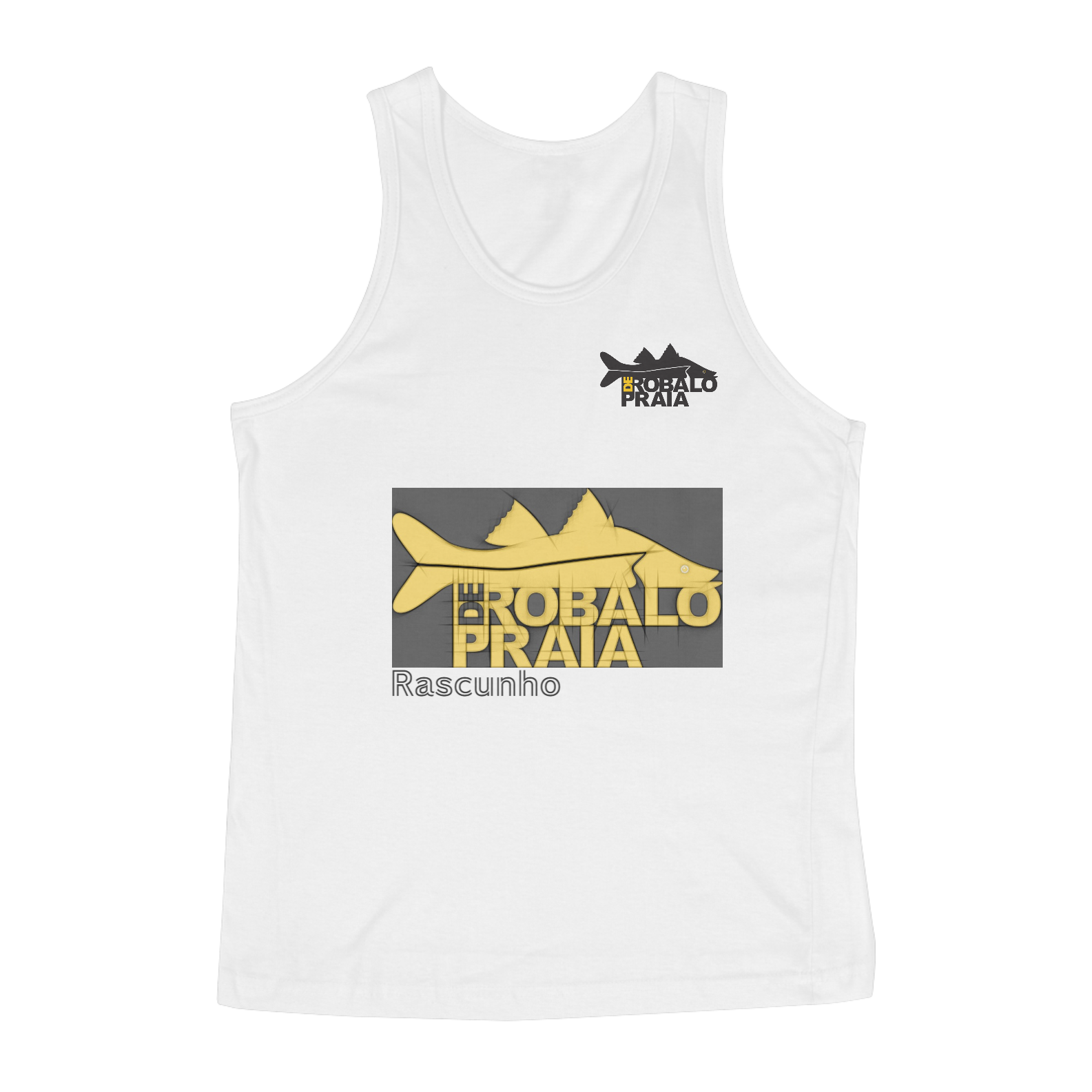 Nome do produto: Camisa regata Robalo de Praia Rascunho