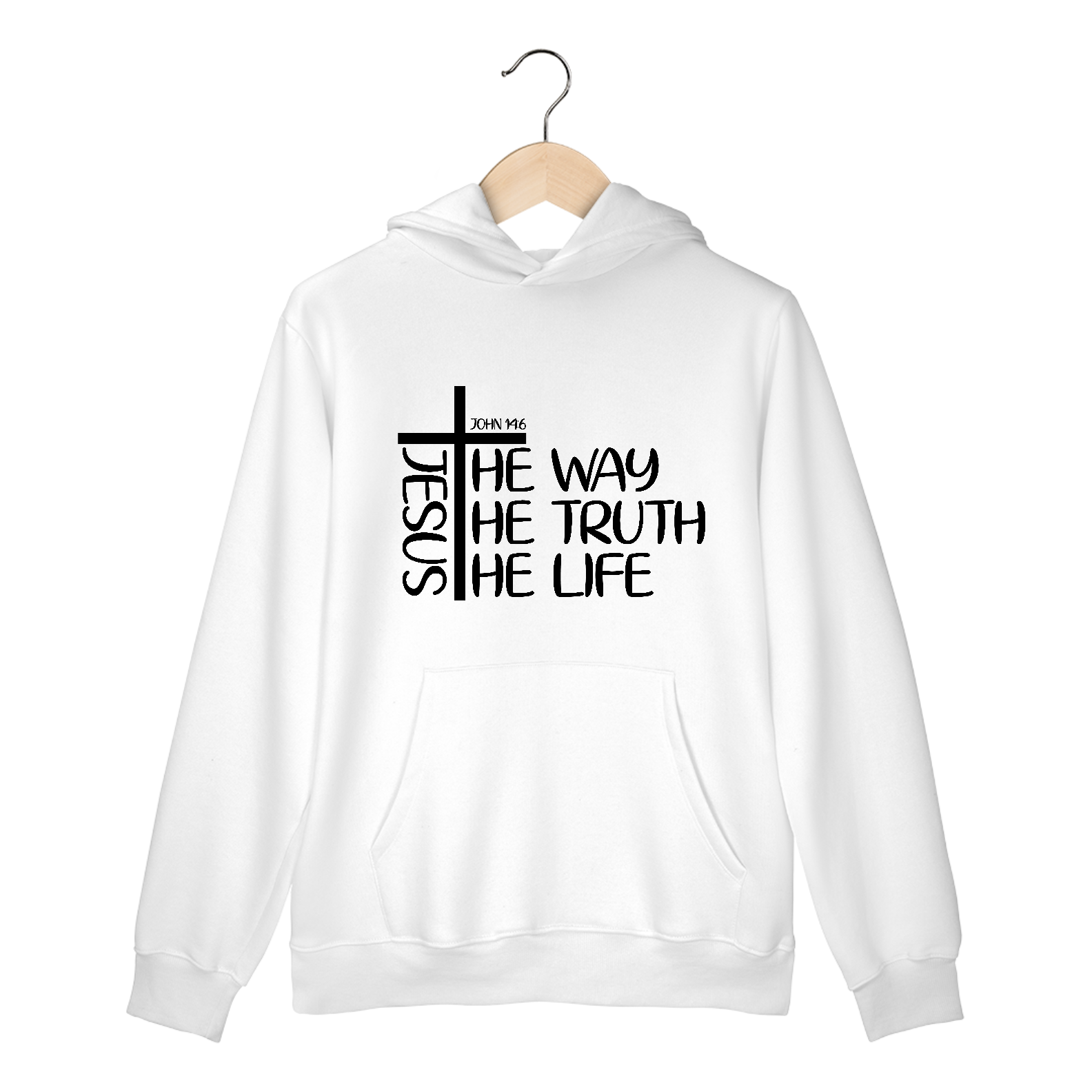 MOLETOM CANGURU | JESUS THE WAY + THE TRUTH + THE LIFE