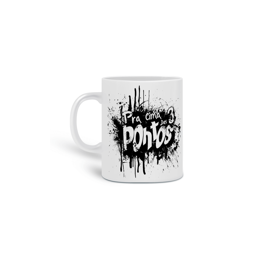 Caneca Pra Cima dos 3 Pontos - Preto