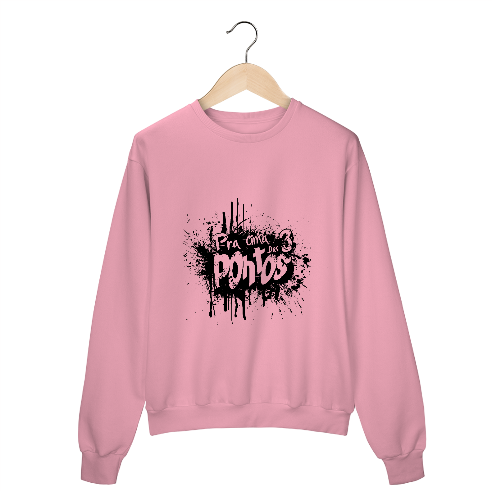 Moletom Fechado Neon Pra Cima dos 3 Pontos - Preto