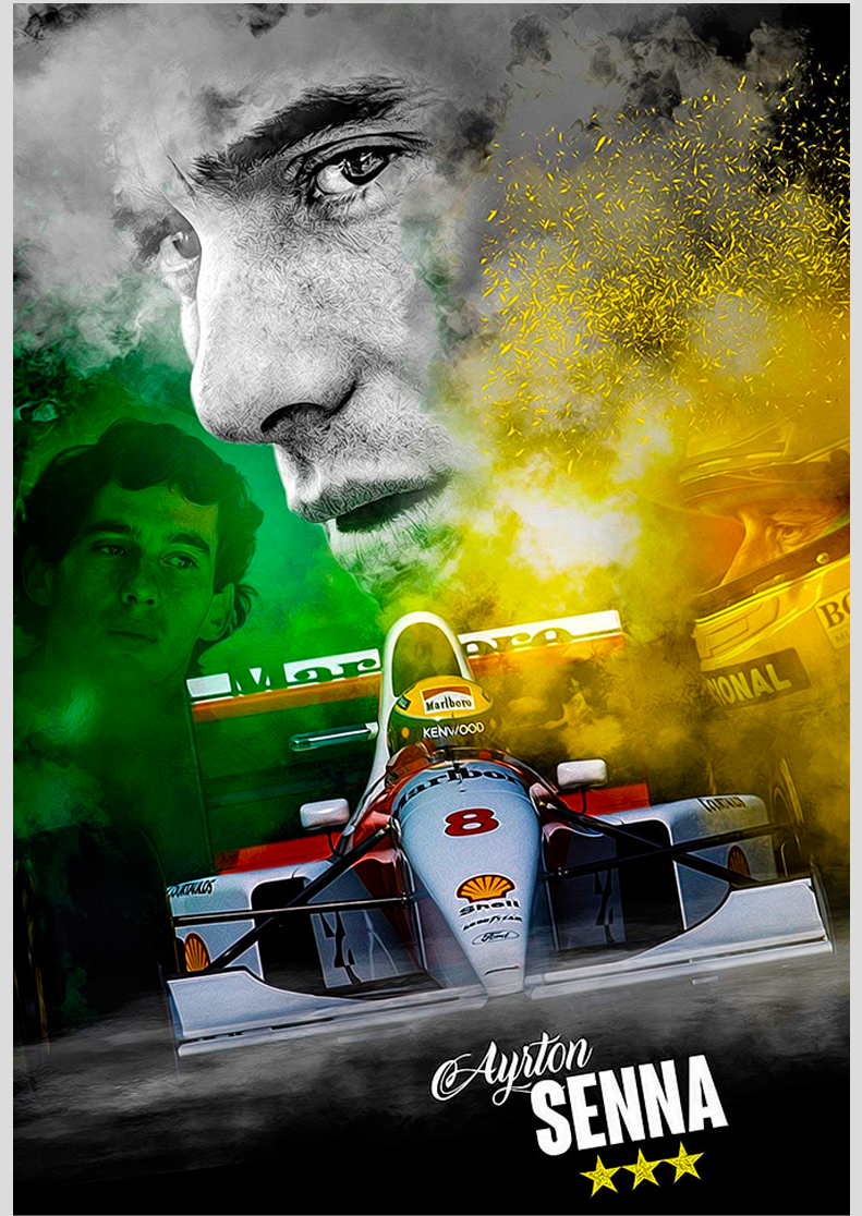 Pôster em Canvas Arte Abstrata Ayrton Senna
