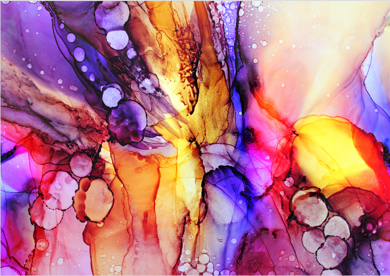 Pôster Abstrato Rosa e Roxo