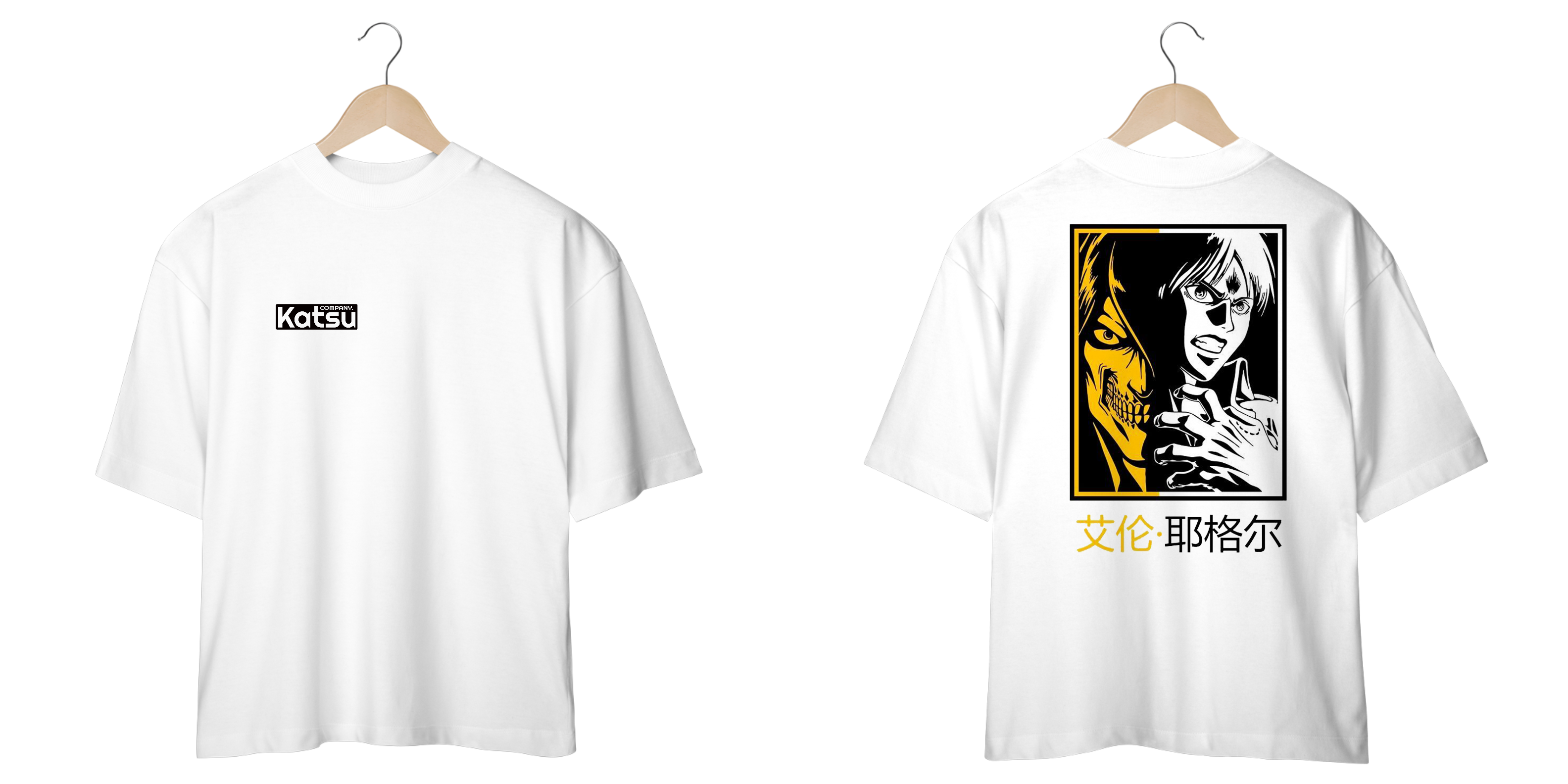 Camiseta Oversized Atack On Titan Eren Yeager