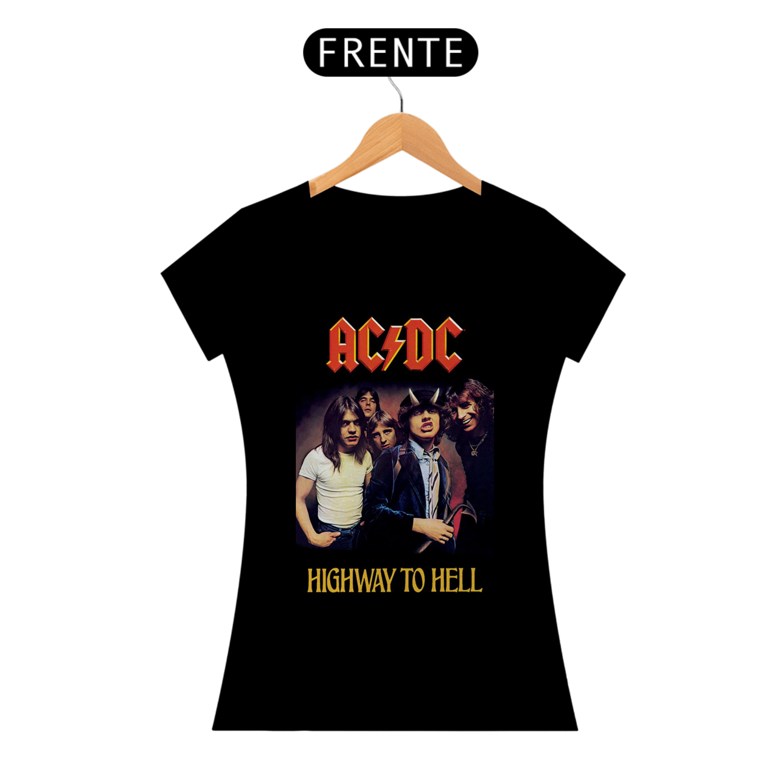 Camiseta Feminina Rock ACDC Preta