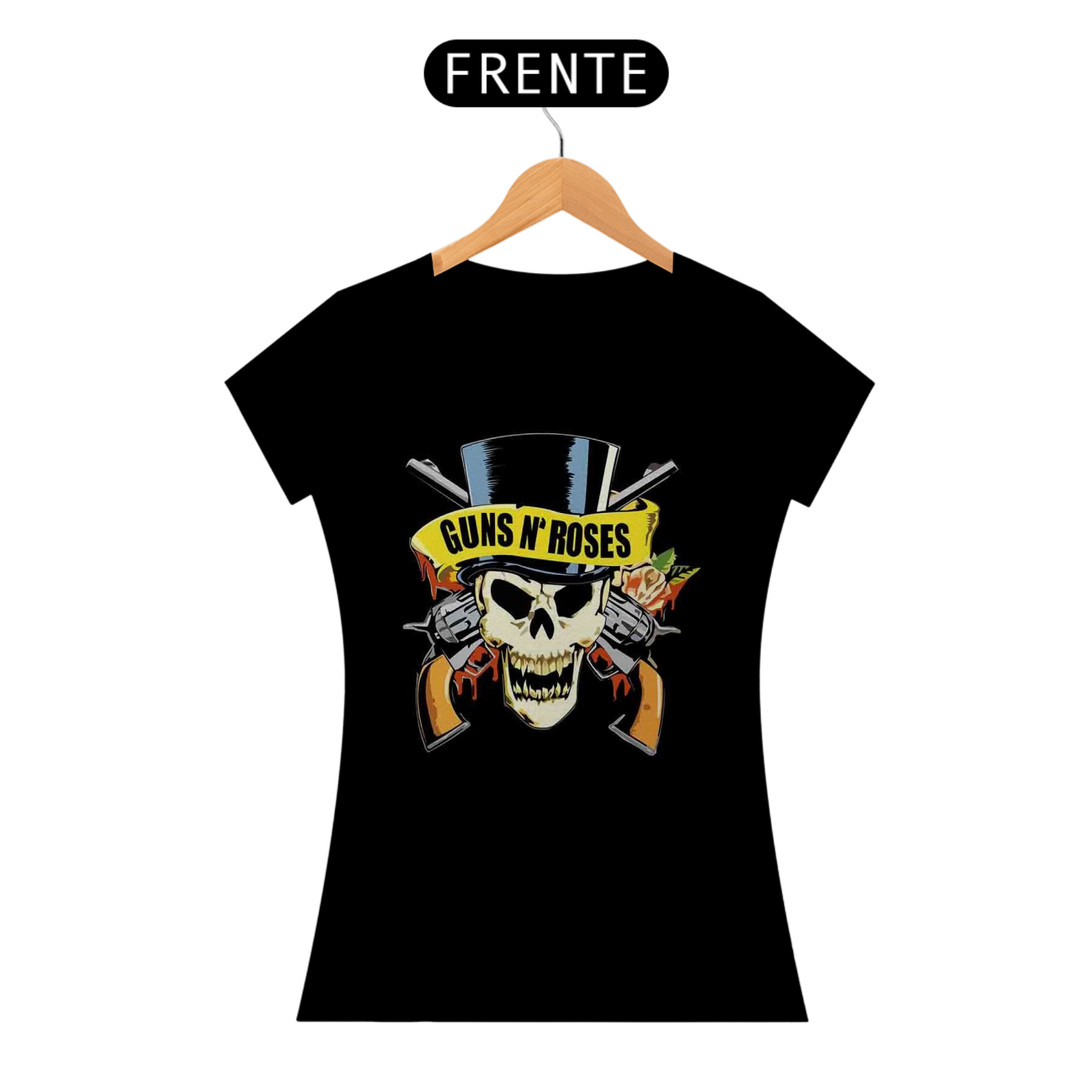 Camiseta Feminina Rock Guns n' Roses Preta