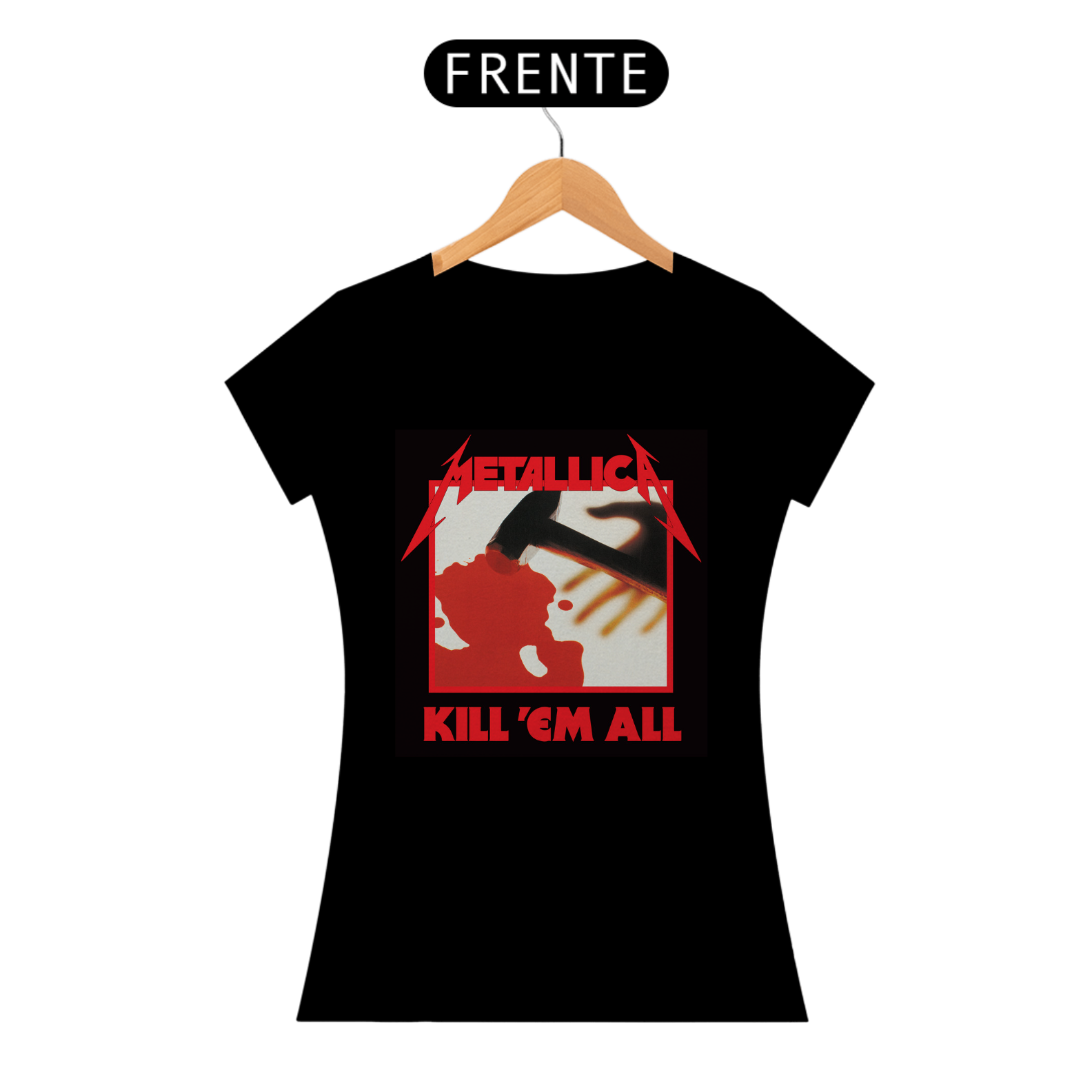 Camiseta Feminina Rock Metallica Preta