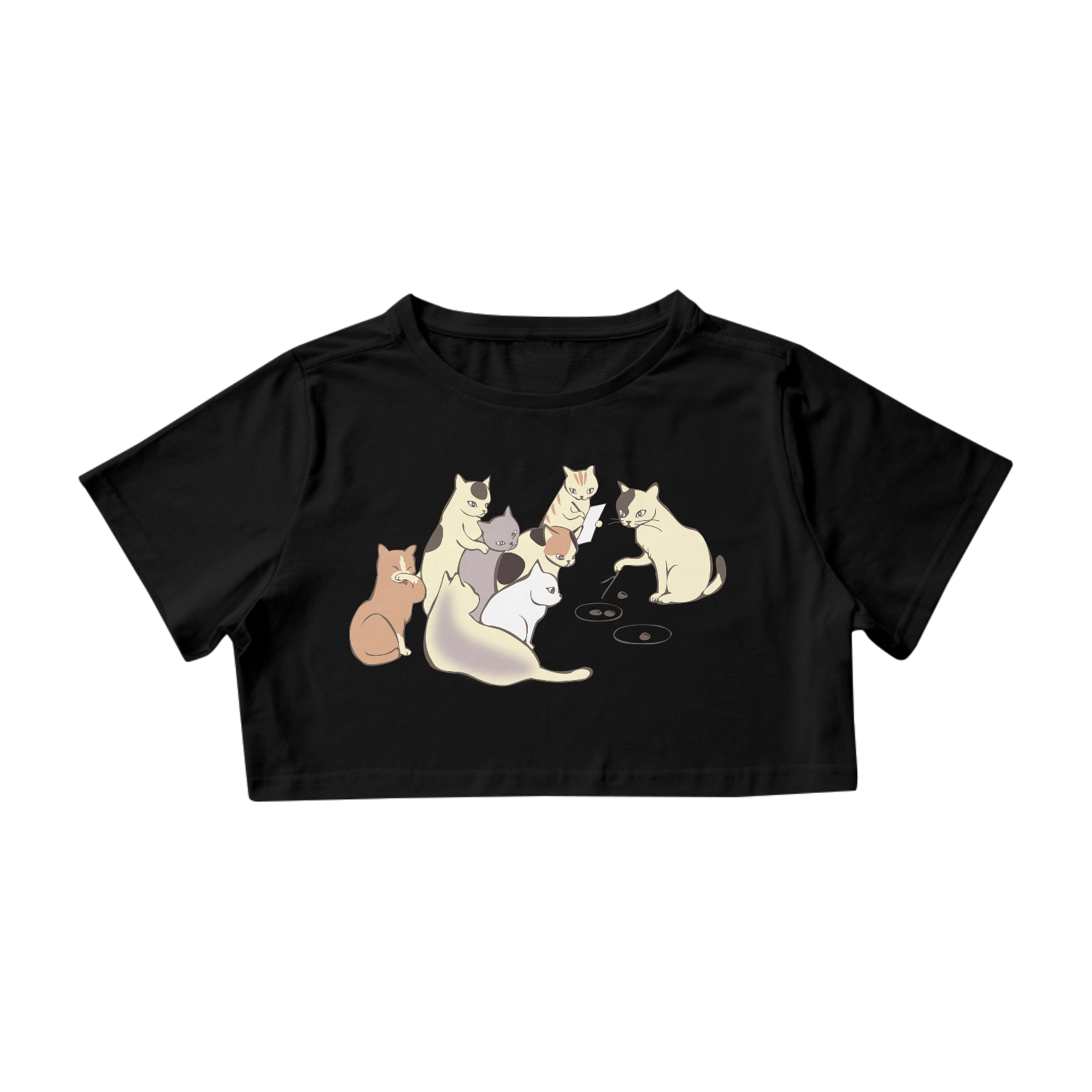 Camisa Cropped - Gatos