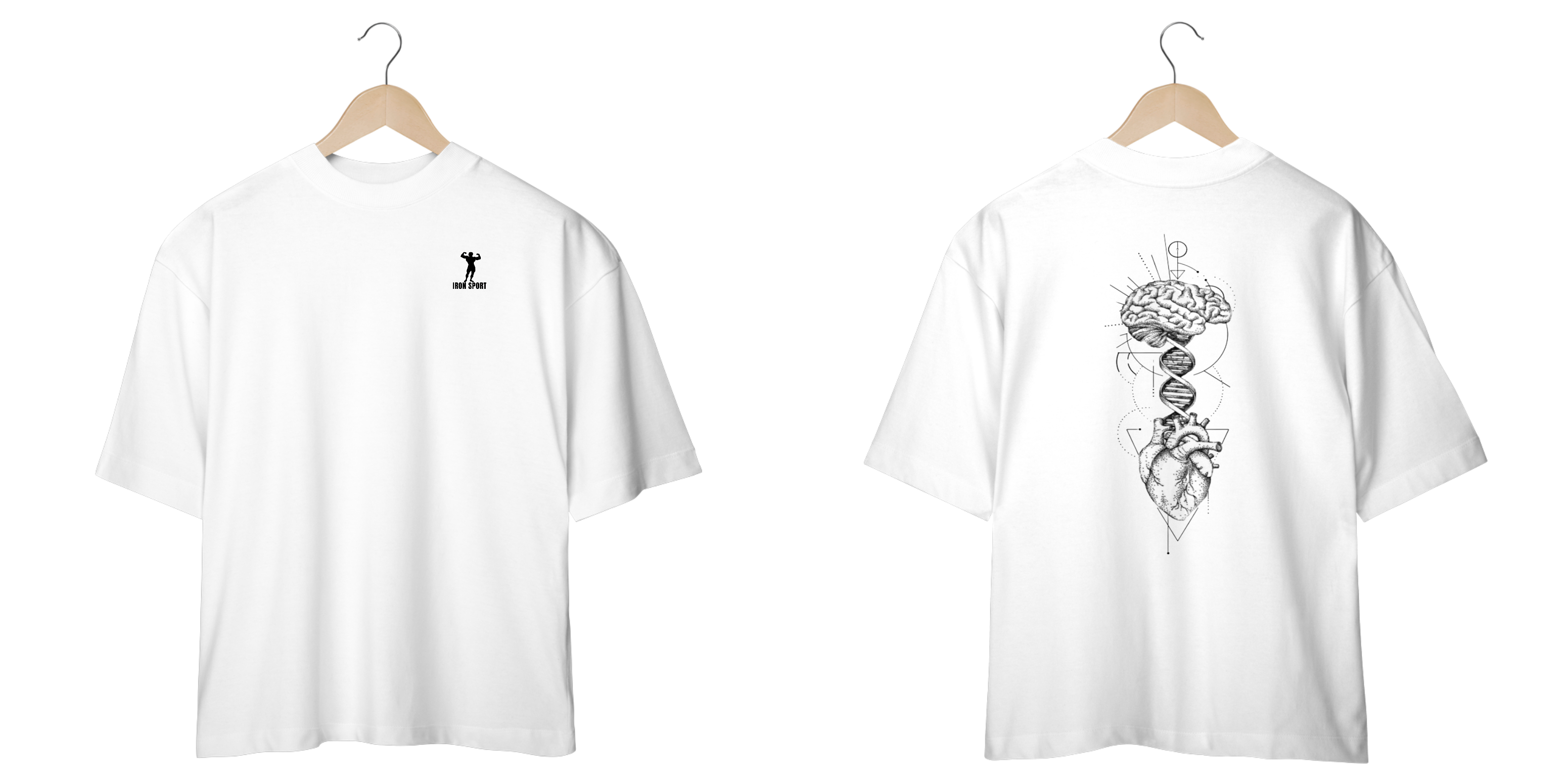 Camisa Oversized Brain and Heart