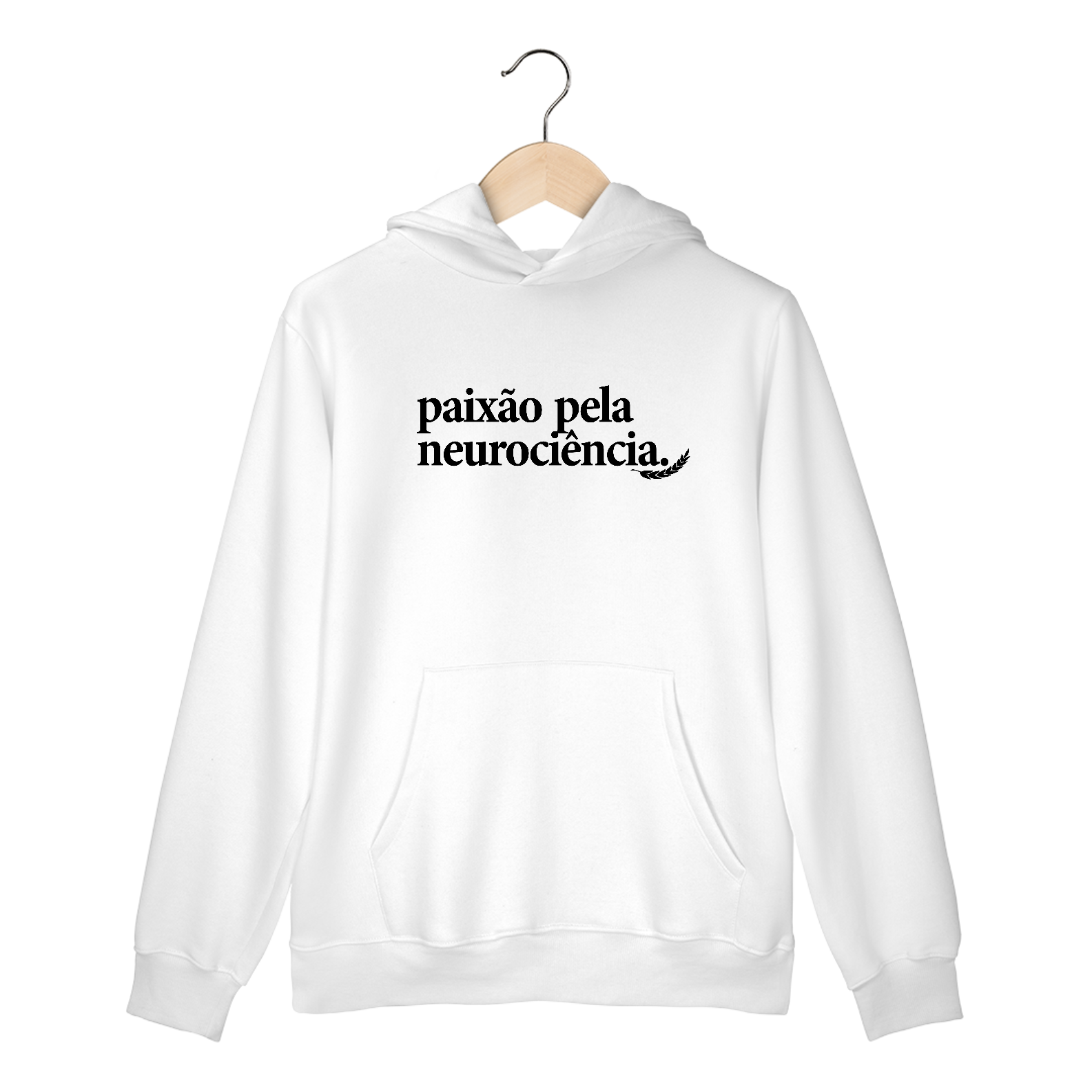 “Paixão Pela Neurociência” – Moletom NAS PREMIUM Branco