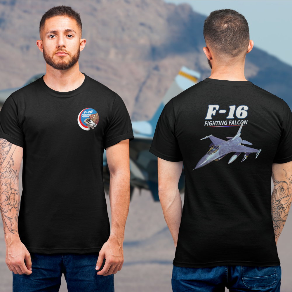 Camiseta F-16 Falcon | Caça Militar USAF Estilosa