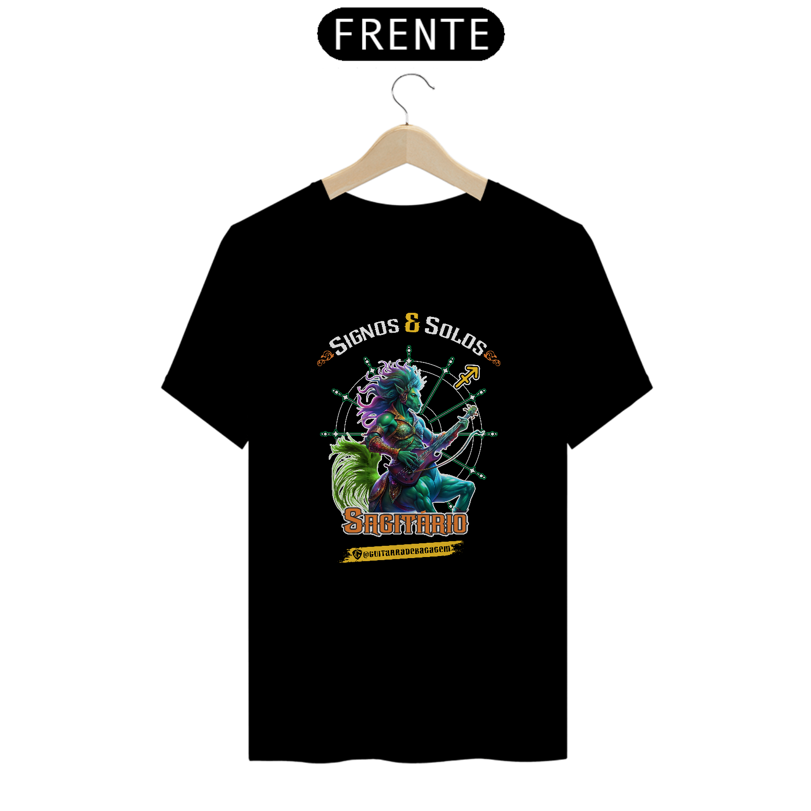 Camiseta Signos e Solos - Sagitário - Versão Masculina Black