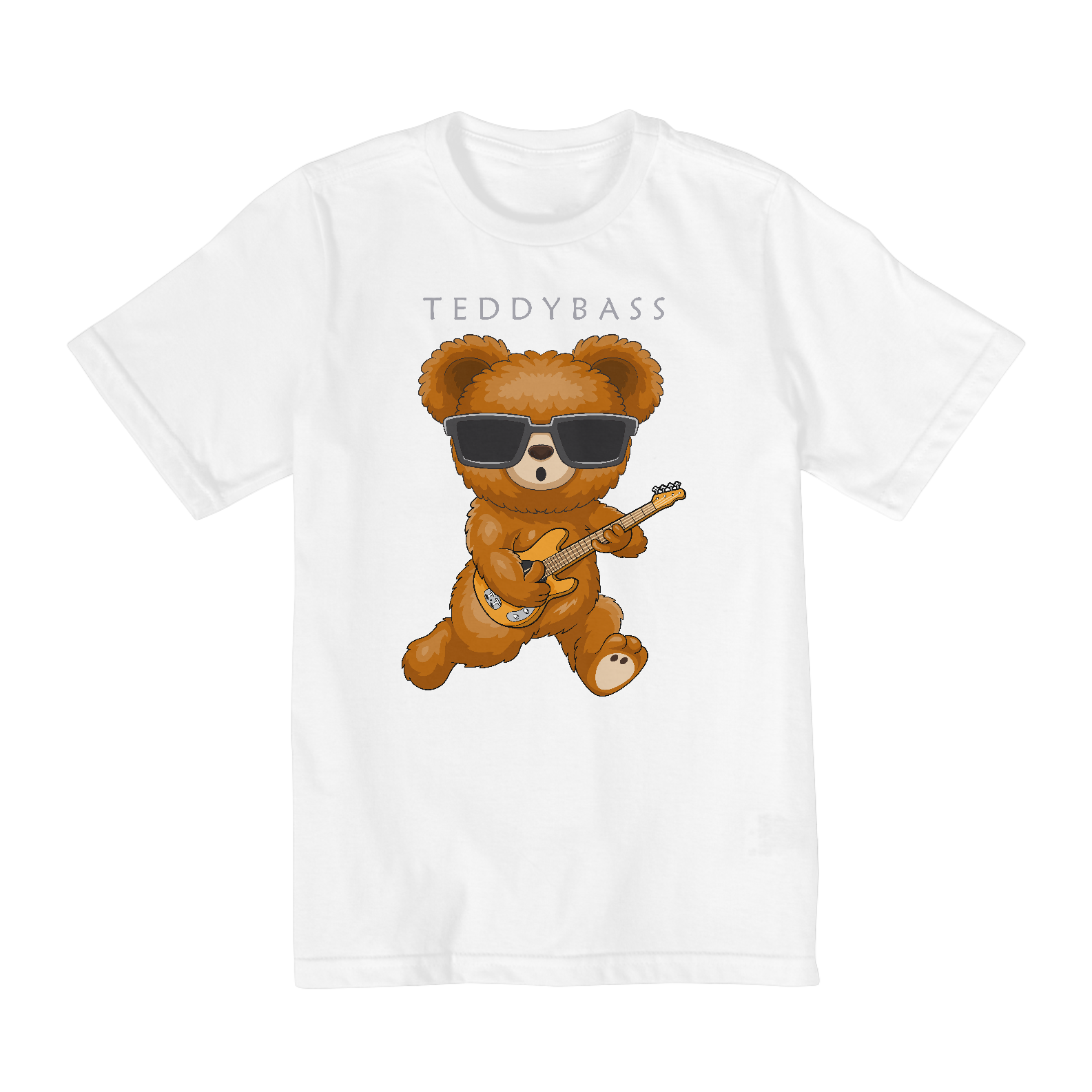 Camiseta Infantil 10 a 14 anos / Urso Guitarra