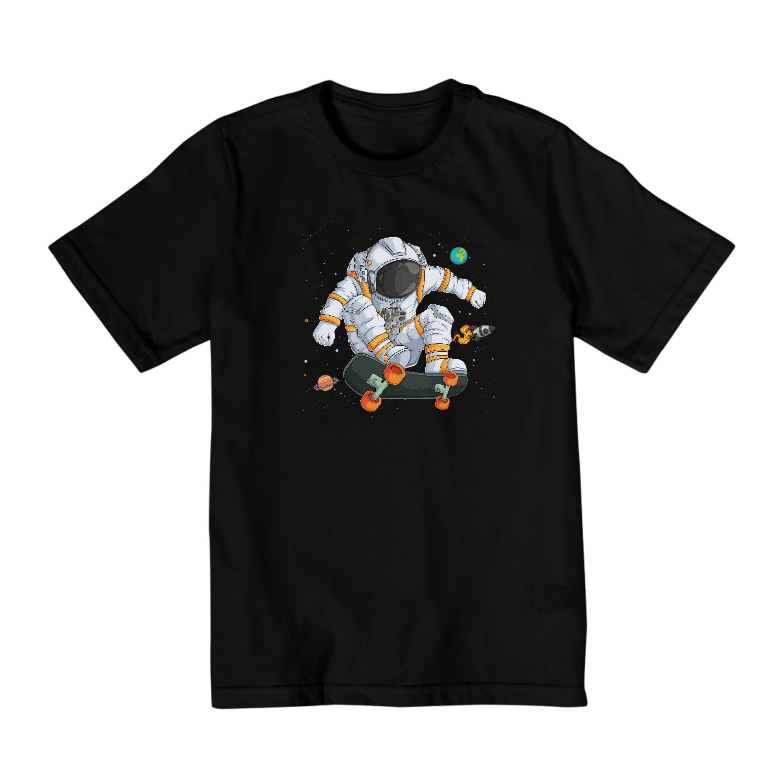 Camiseta Infantil 2 a 8 anos / Astronauta Skate